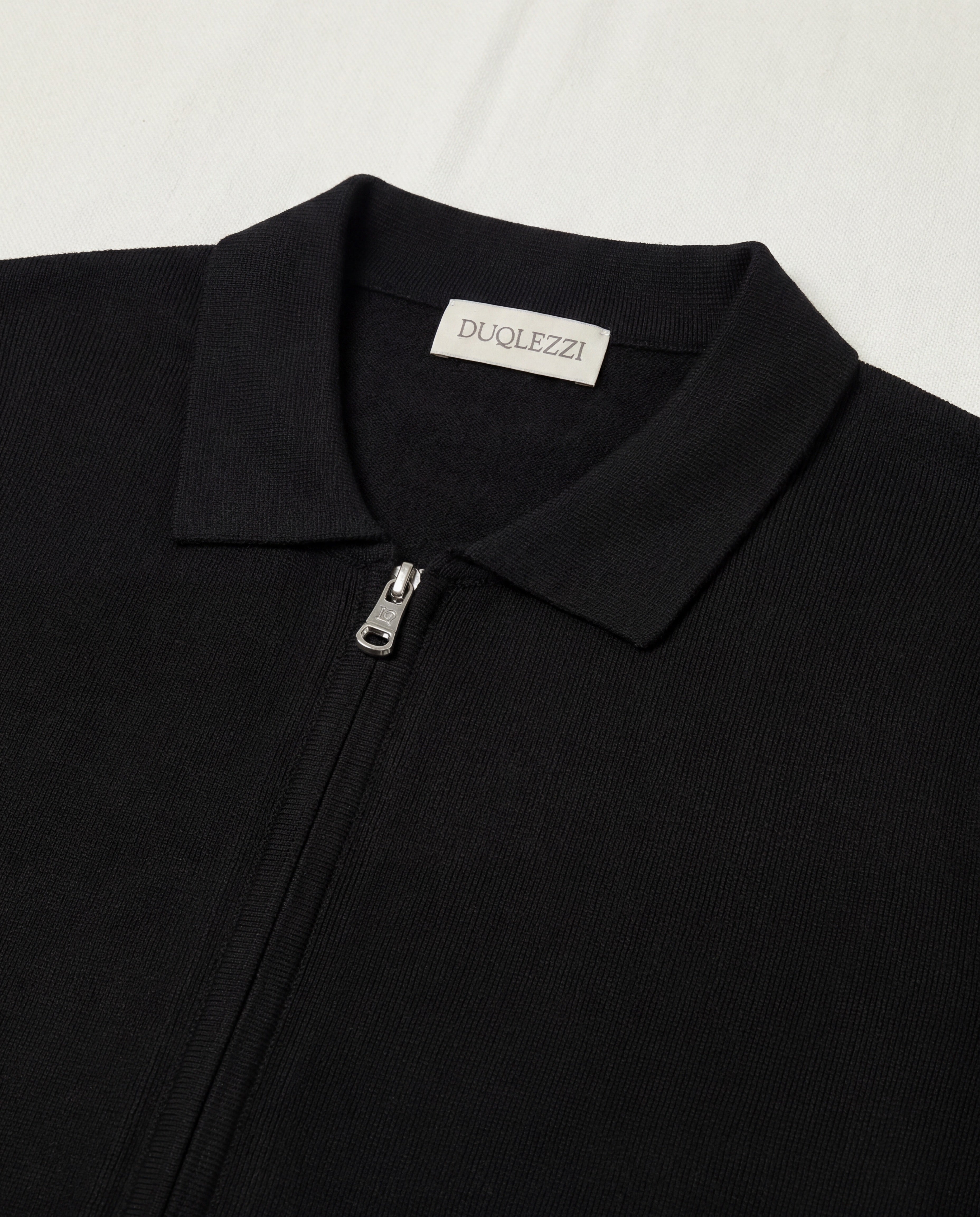 DUQUEZZI KNIT POLO CARDIGAN | Black
