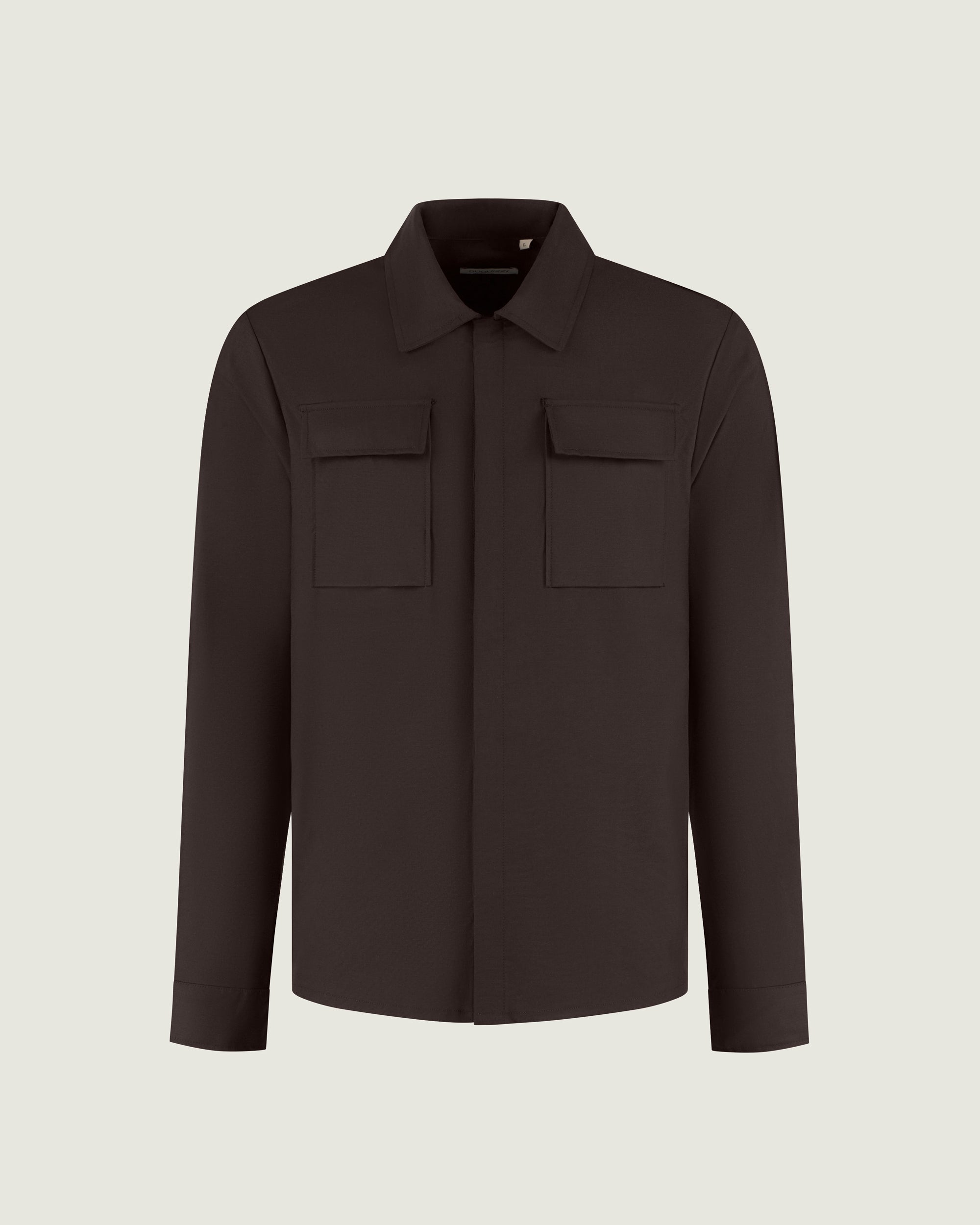 DUQUEZZI CESARE WOOL BLEND OVERSHIRT | Dark Brown
