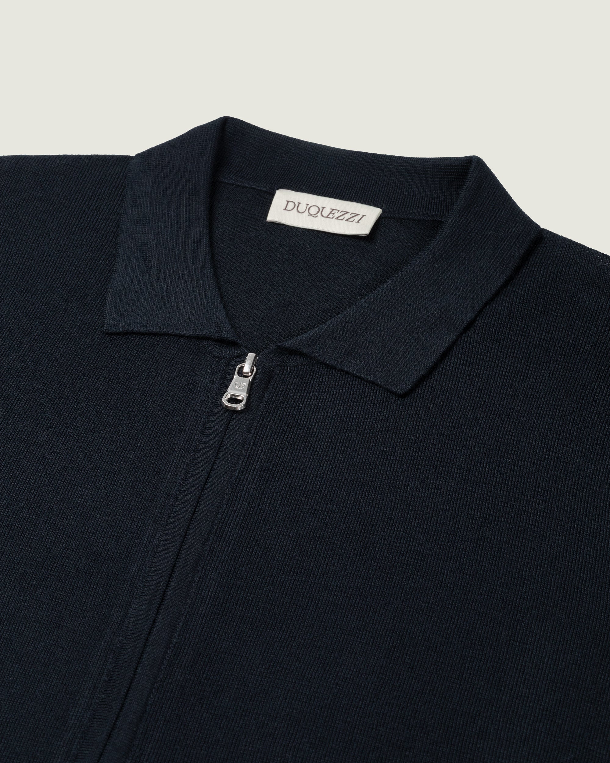 DUQUEZZI KNIT POLO CARDIGAN | Navy