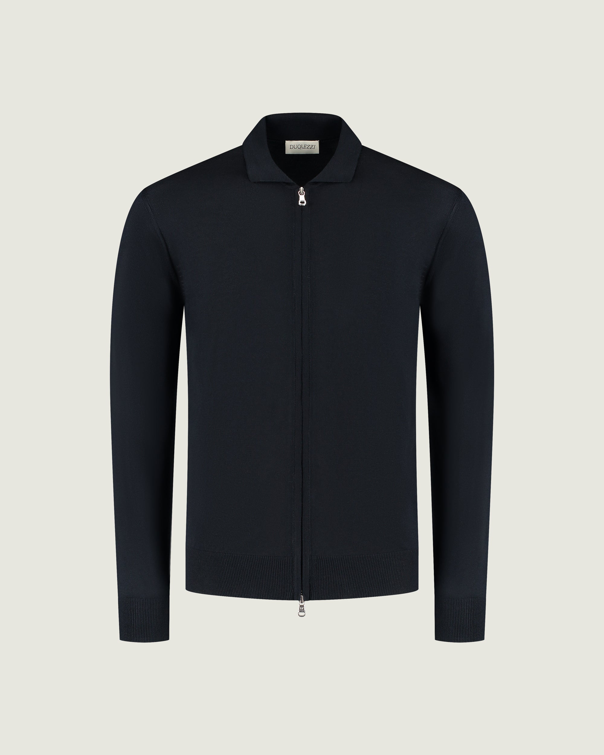 DUQUEZZI KNIT POLO CARDIGAN | Navy