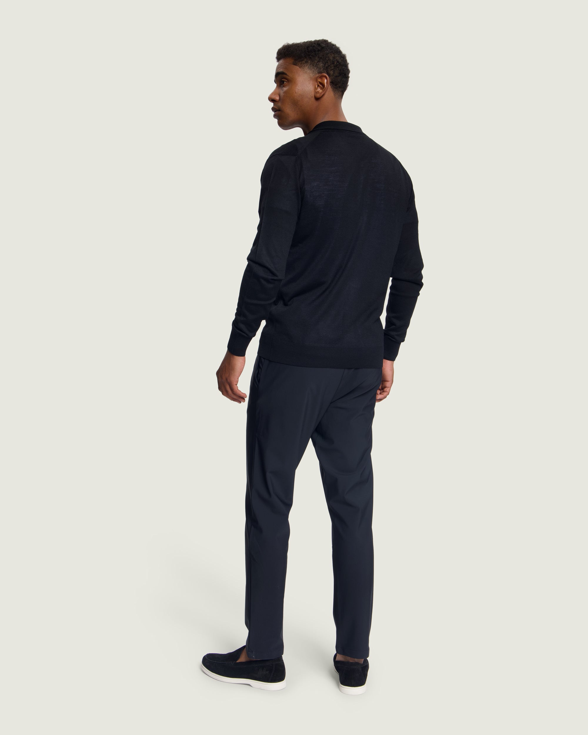 DUQUEZZI KNIT POLO CARDIGAN | Black