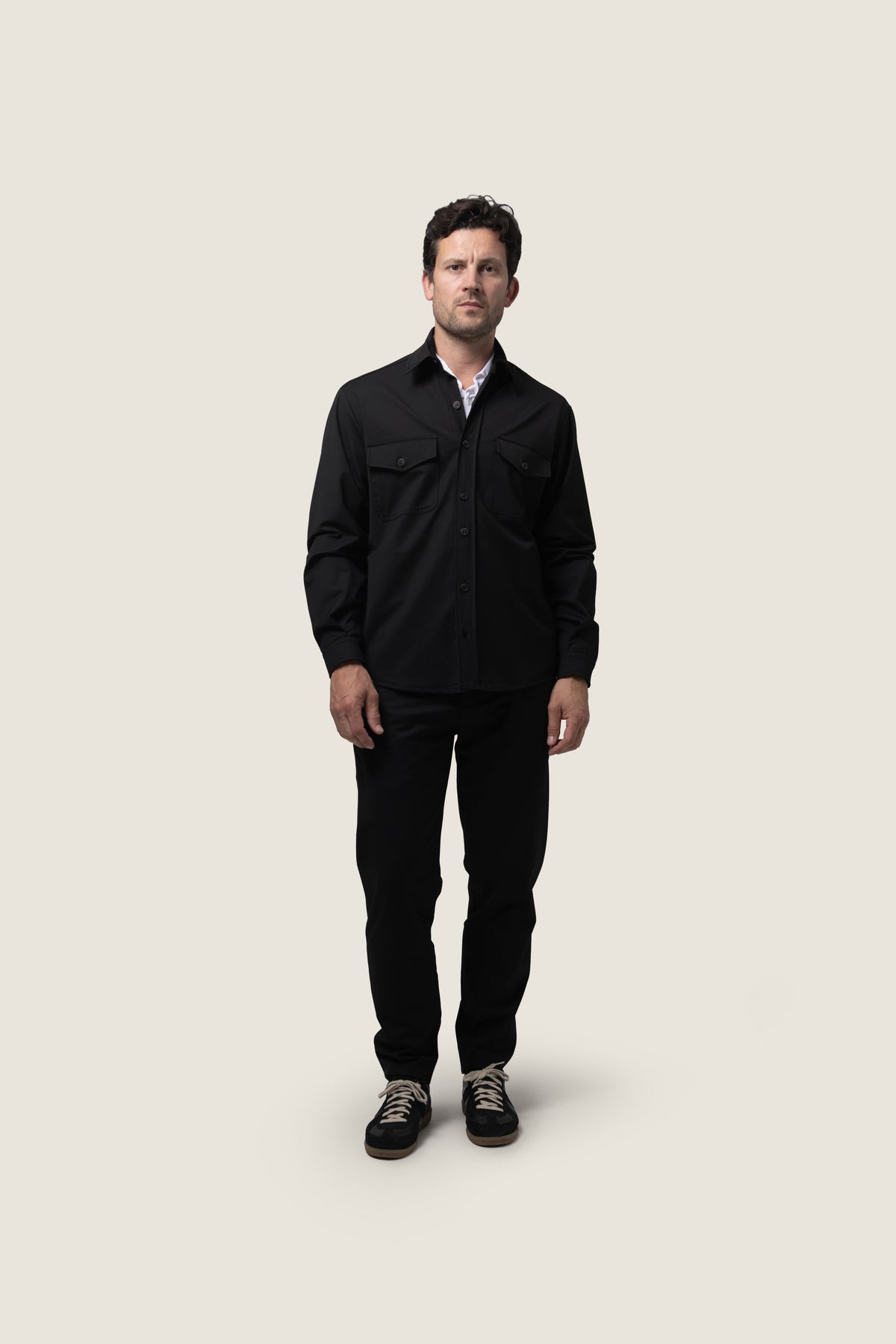 DUQUEZZI WOOL BLEND OVERSHIRT ARTURO | Black