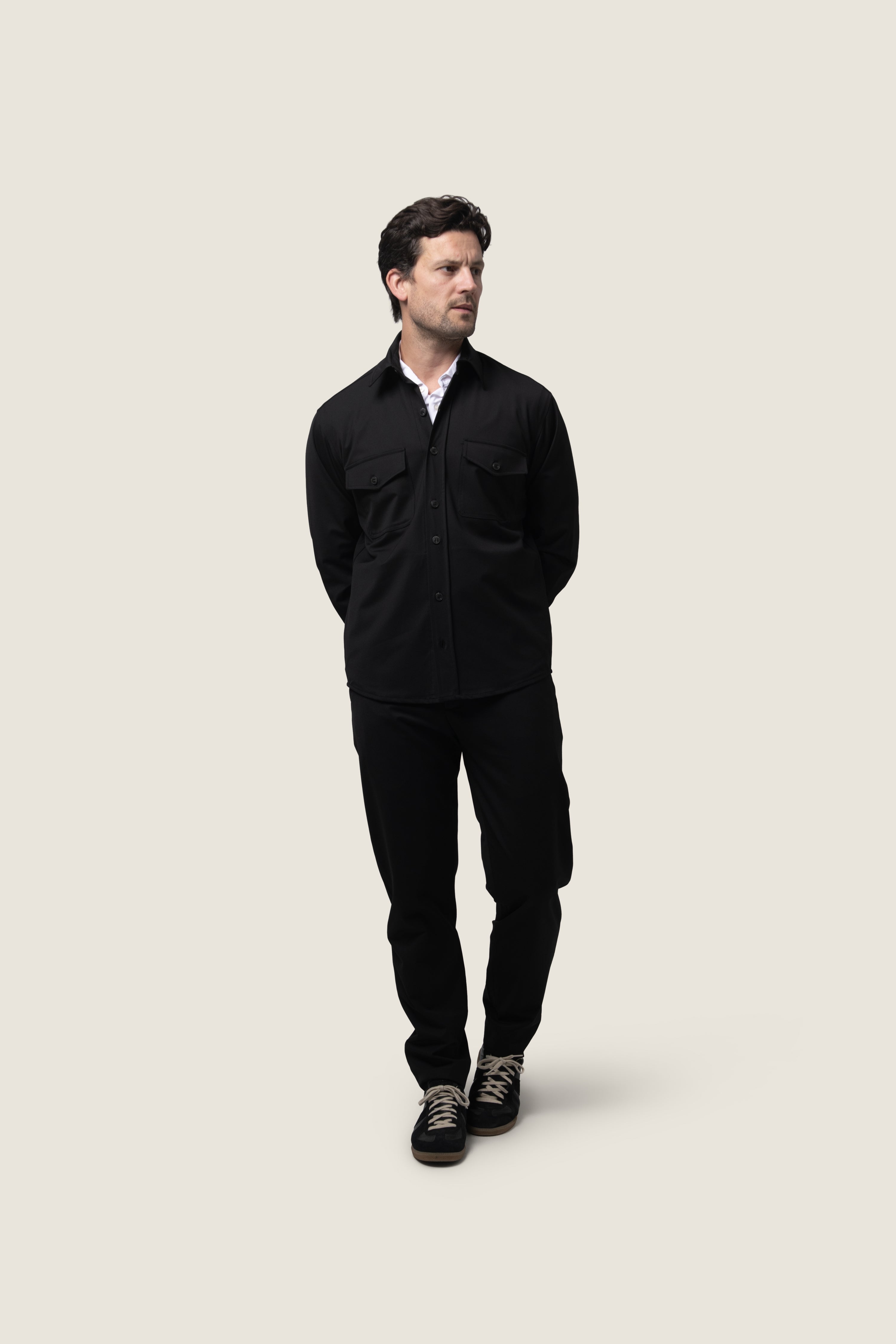 DUQUEZZI WOOL BLEND OVERSHIRT ARTURO | Black