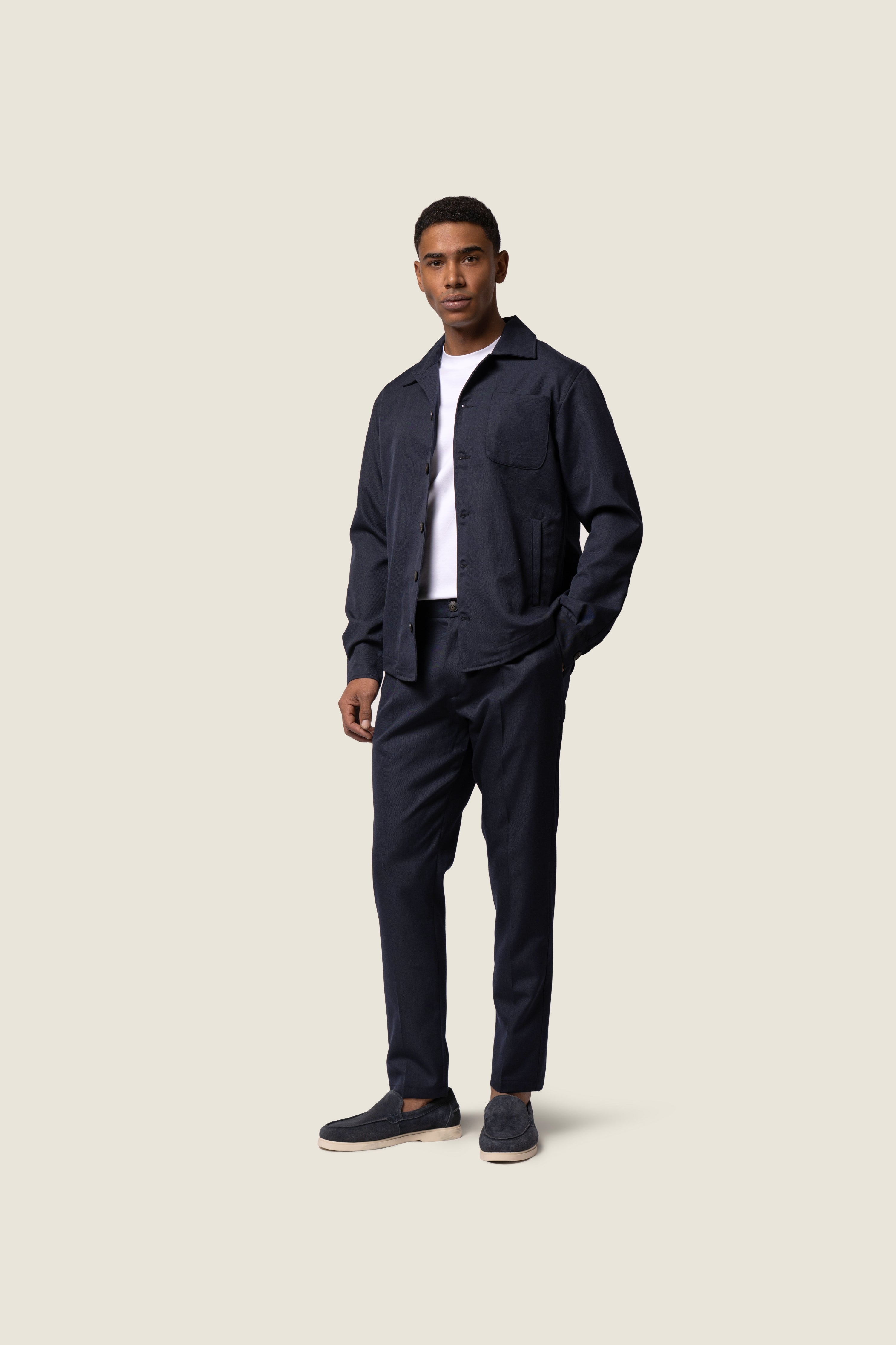 DUQUEZZI WOOL BLEND OVERSHIRT | Navy