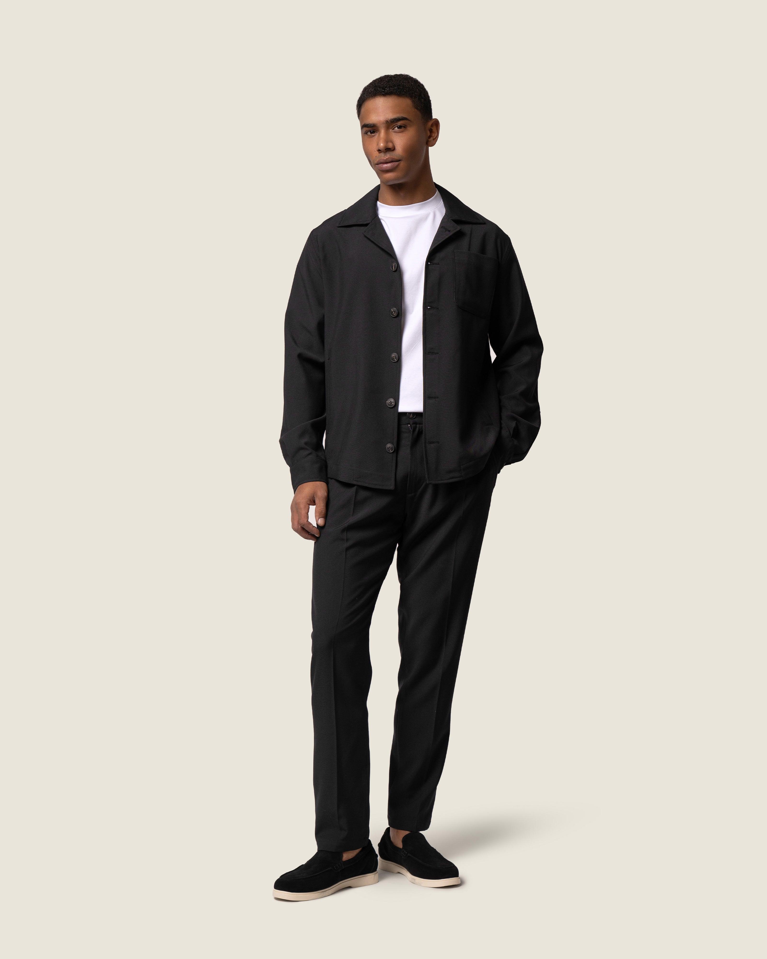 DUQUEZZI WOOL BLEND OVERSHIRT | Black