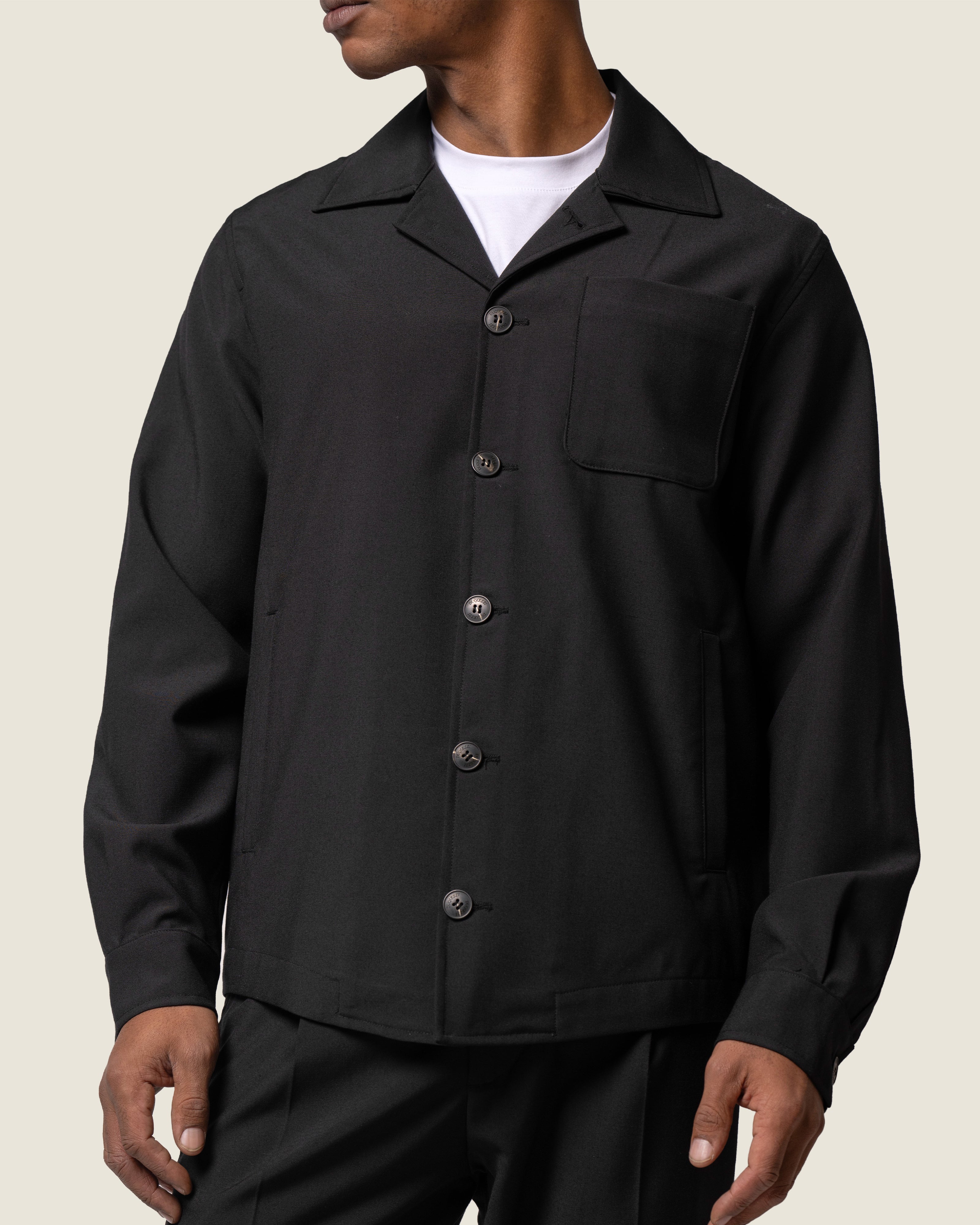 DUQUEZZI WOOL BLEND OVERSHIRT | Black