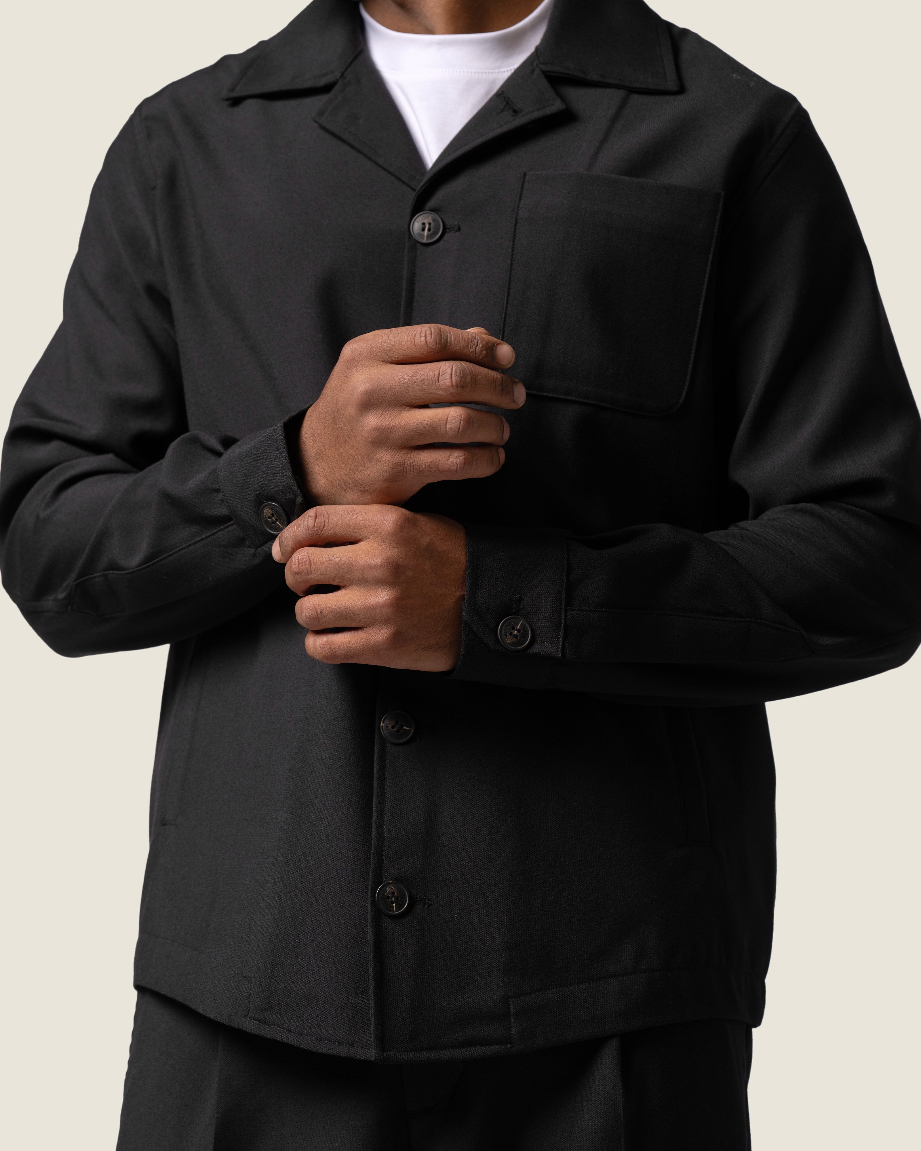 DUQUEZZI WOOL BLEND OVERSHIRT | Black
