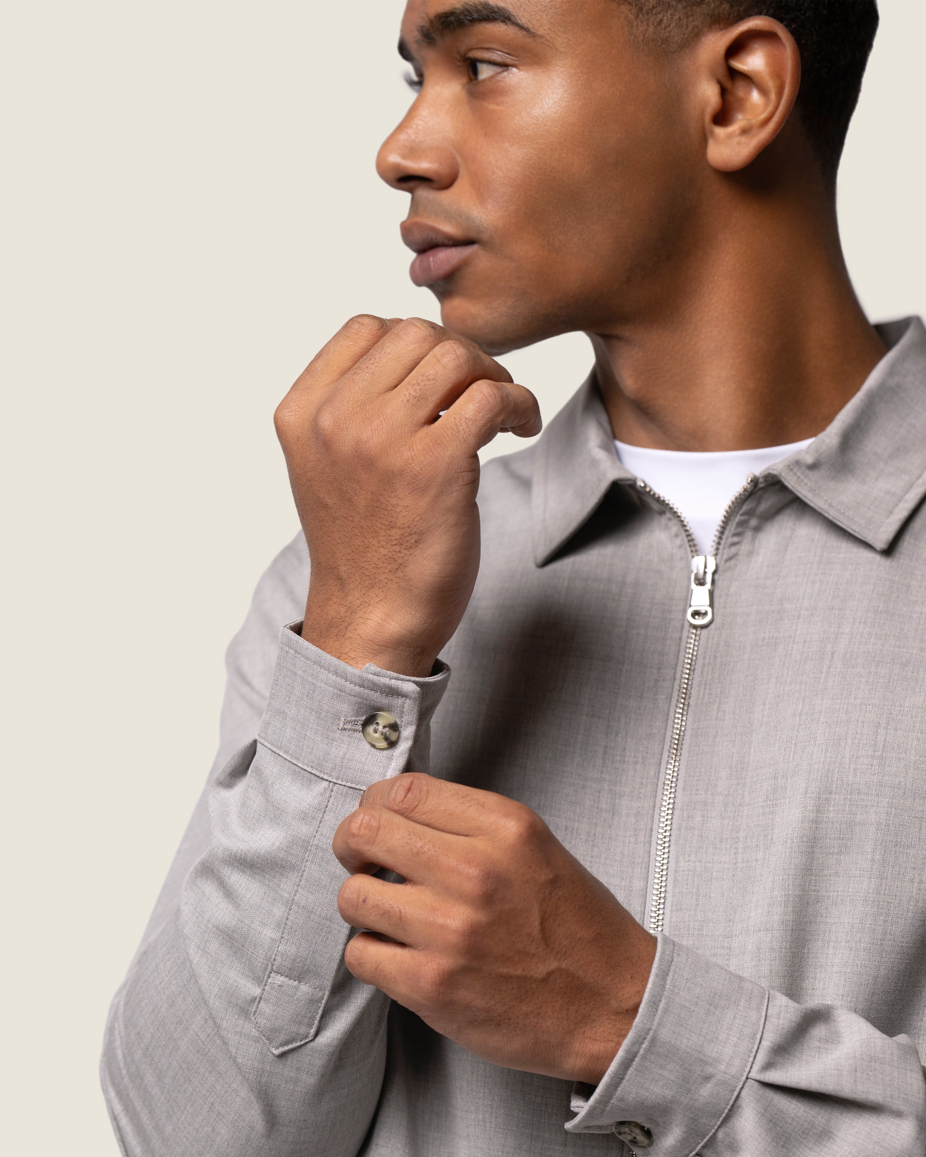 DUQUEZZI WOOL STRETCH JACKET | Grey Melange