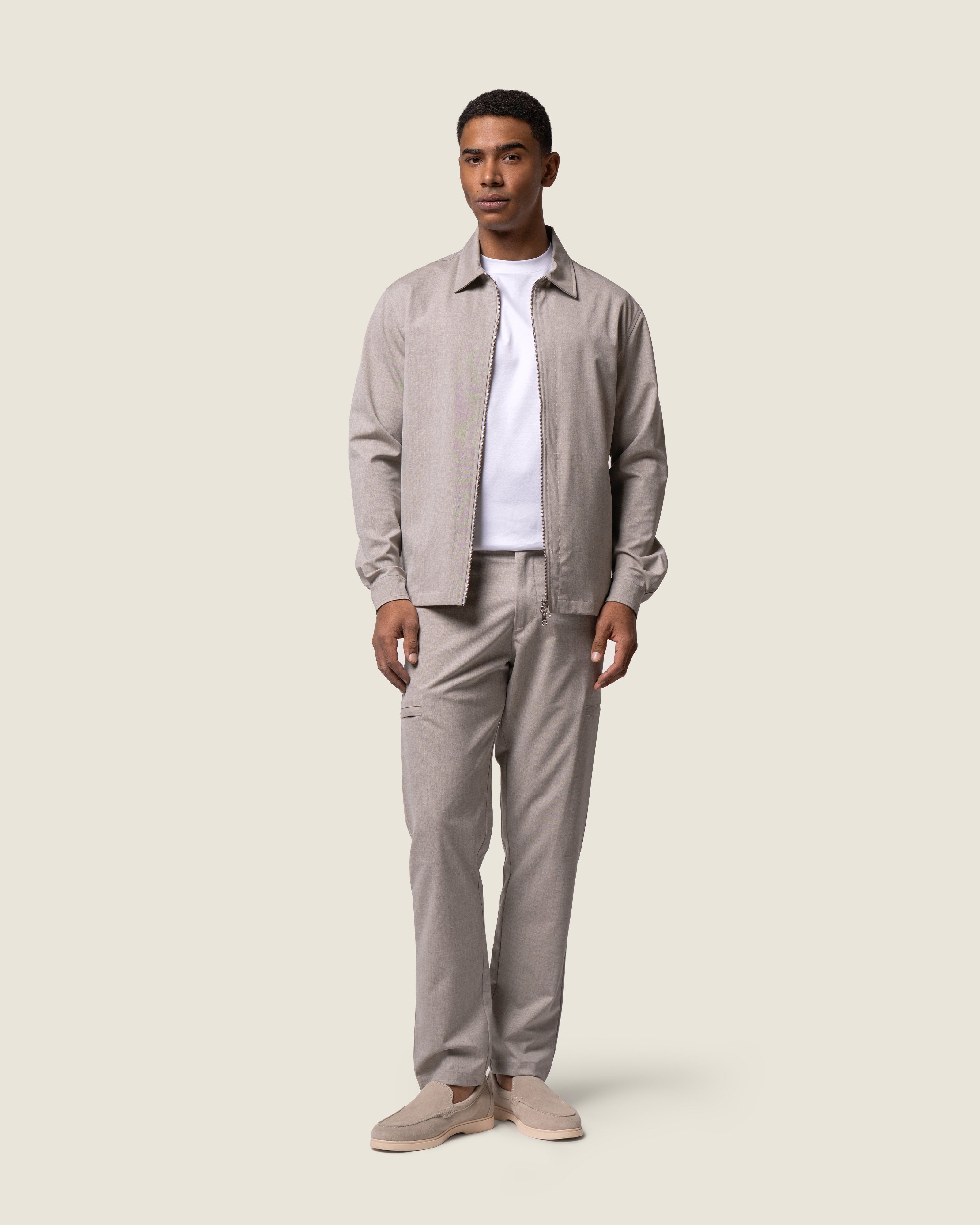 DUQUEZZI WOOL STRETCH TROUSERS | Beige