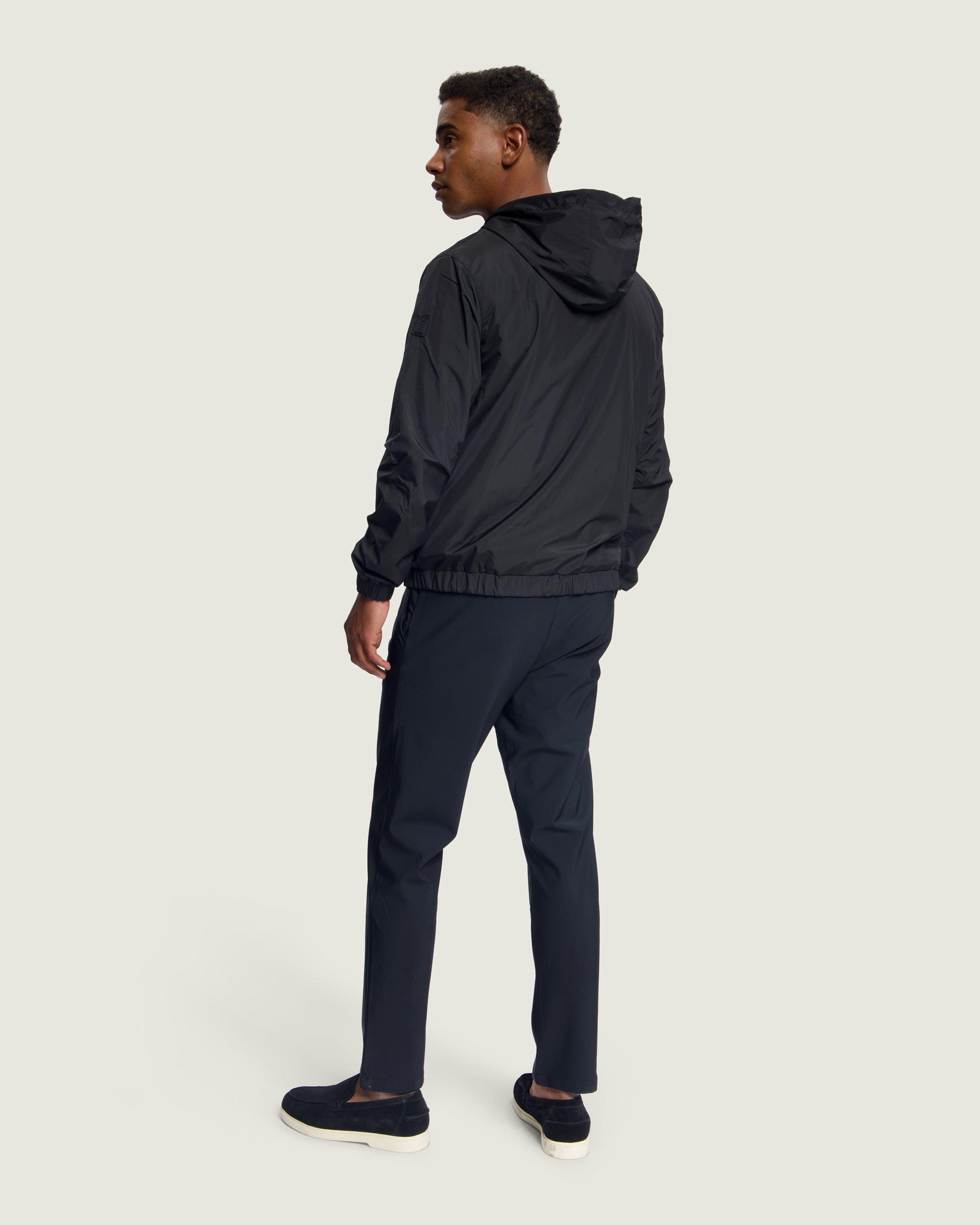 DUQUEZZI HOODED REVERSIBLE BOMBER | Black