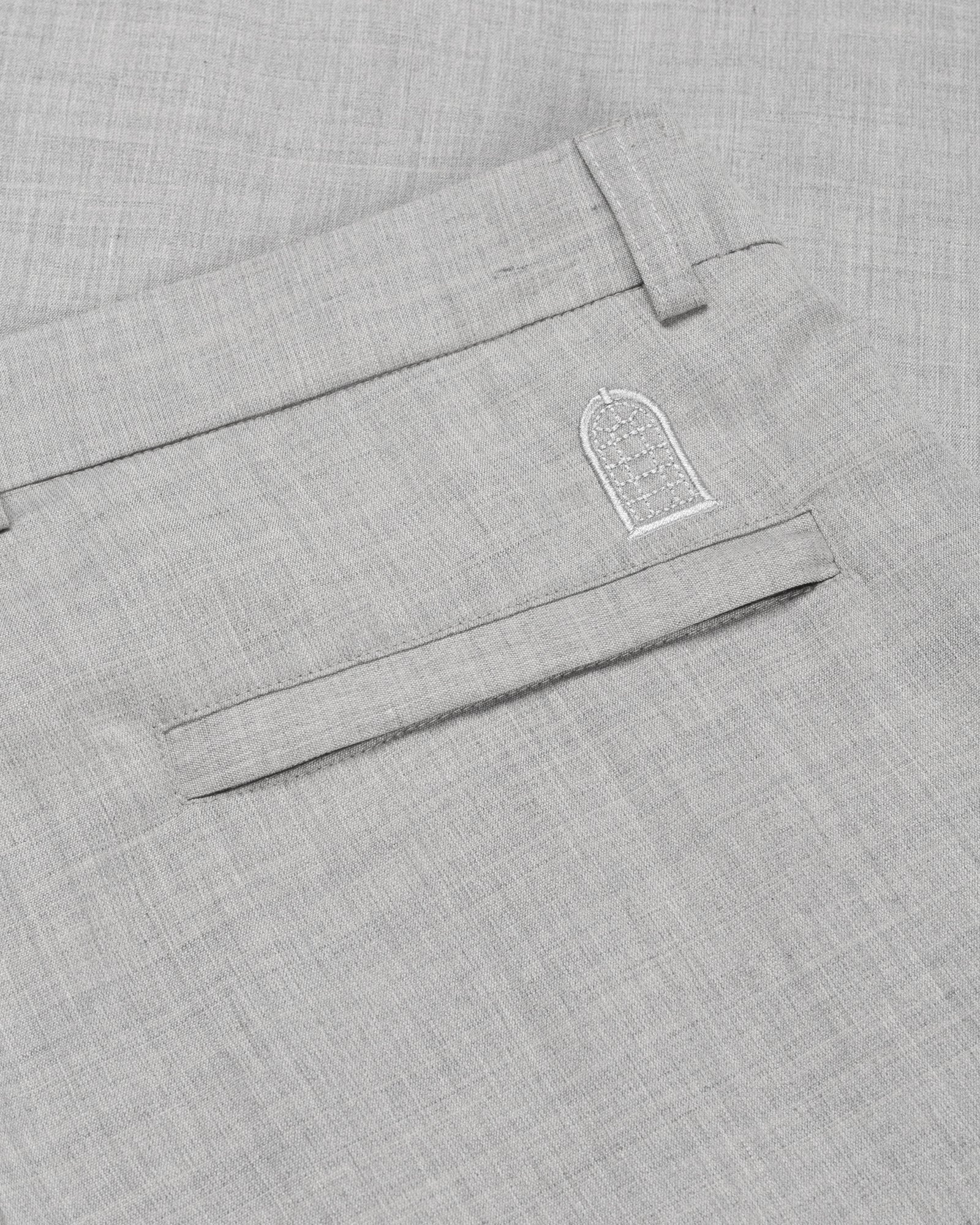 DUQUEZZI WOOL STRETCH TROUSERS | Grey Melange