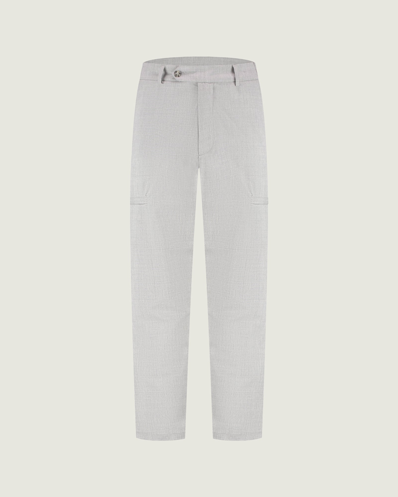 DUQUEZZI WOOL STRETCH TROUSERS | Grey Melange
