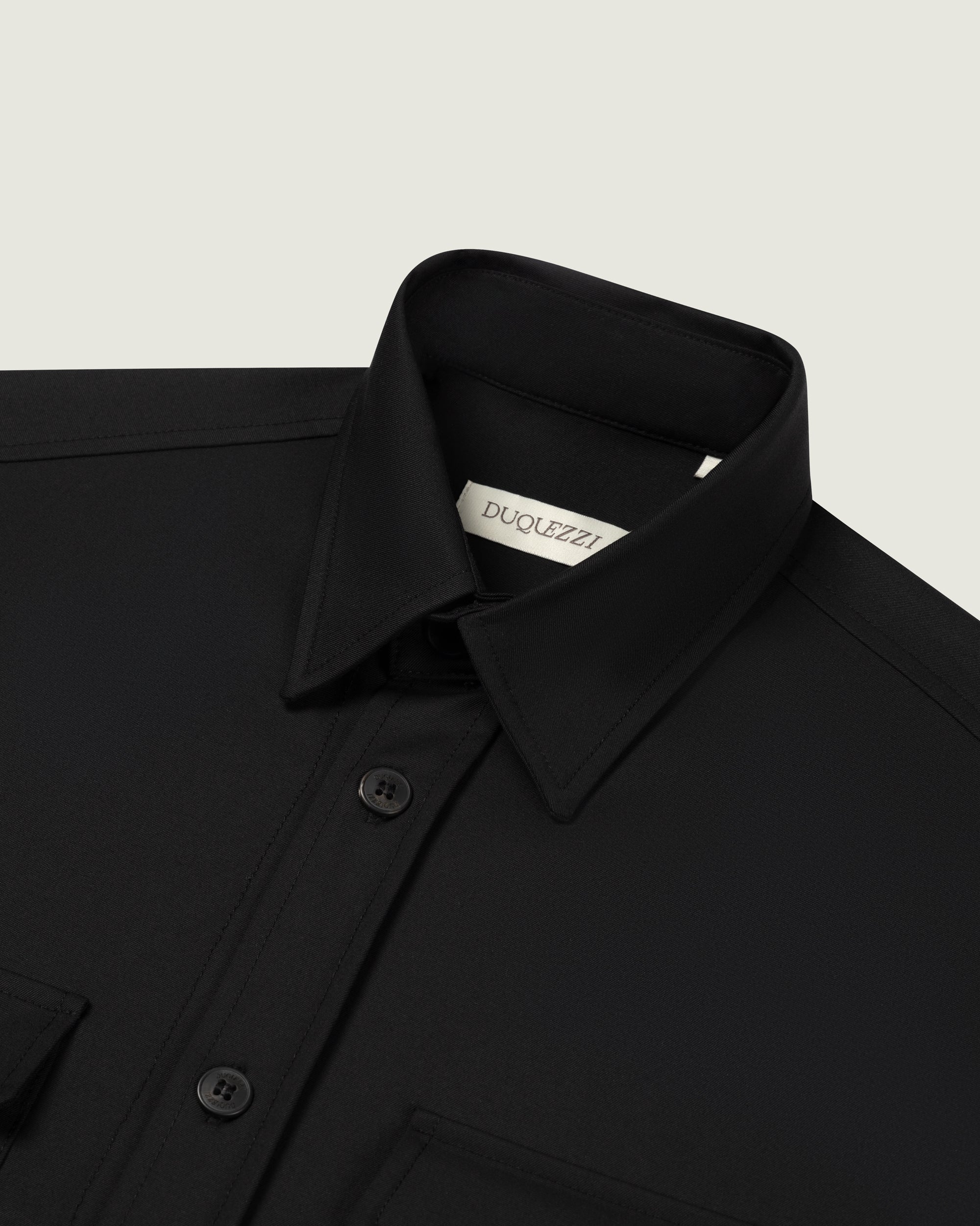 DUQUEZZI WOOL BLEND OVERSHIRT ARTURO | Black