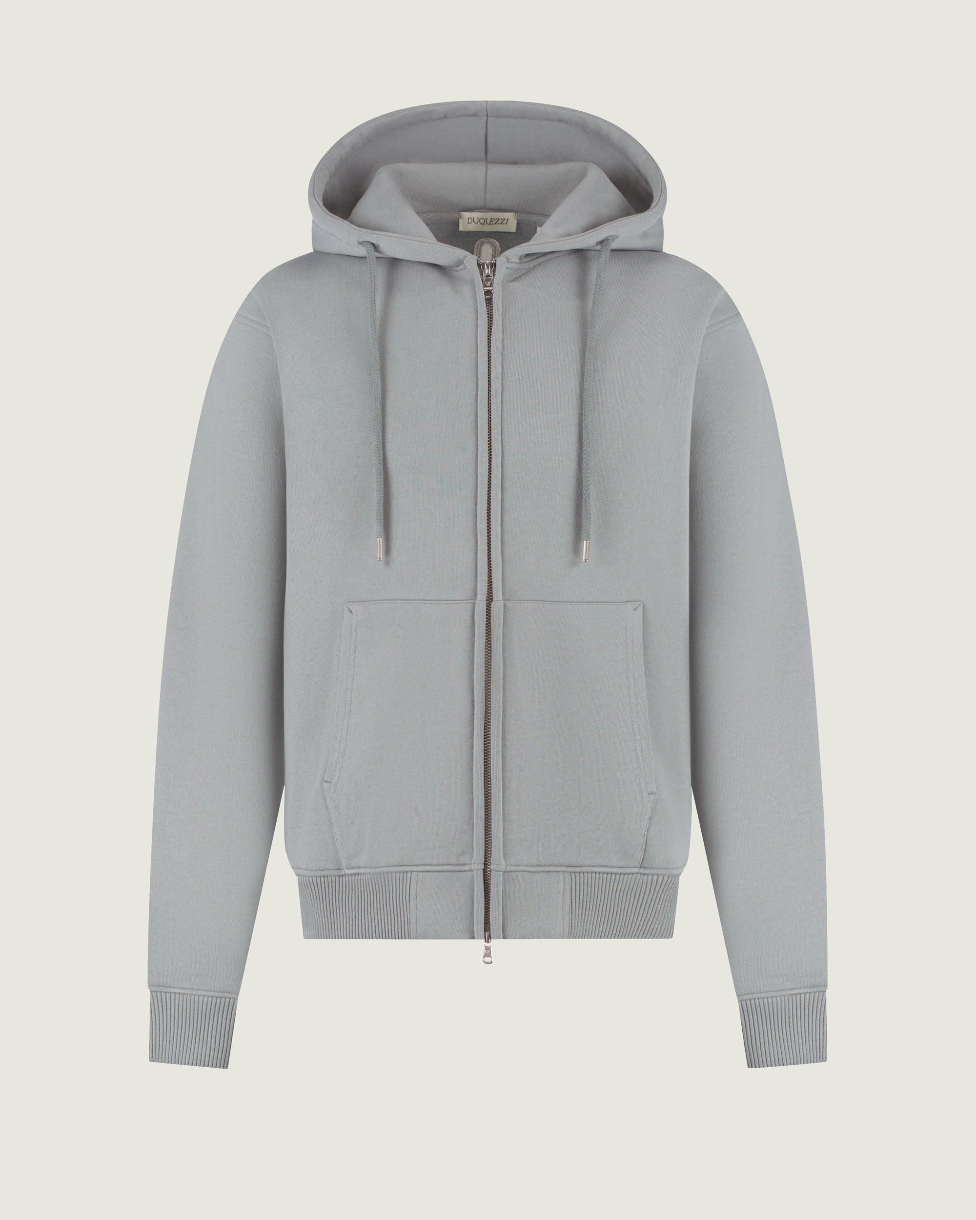 DUQUEZZI ELEGANT TAILORED ZIP HOODIE | Dark Grey