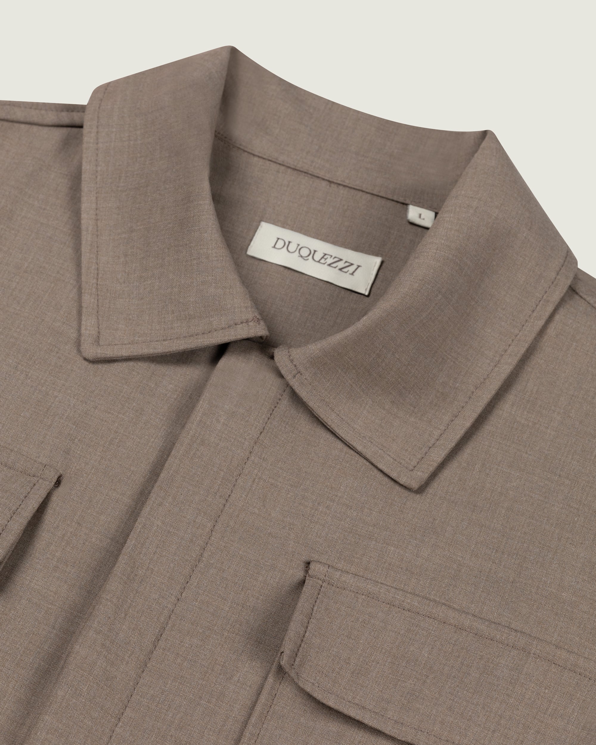 DUQUEZZI CESARE WOOL BLEND OVERSHIRT | Caramel Syrup
