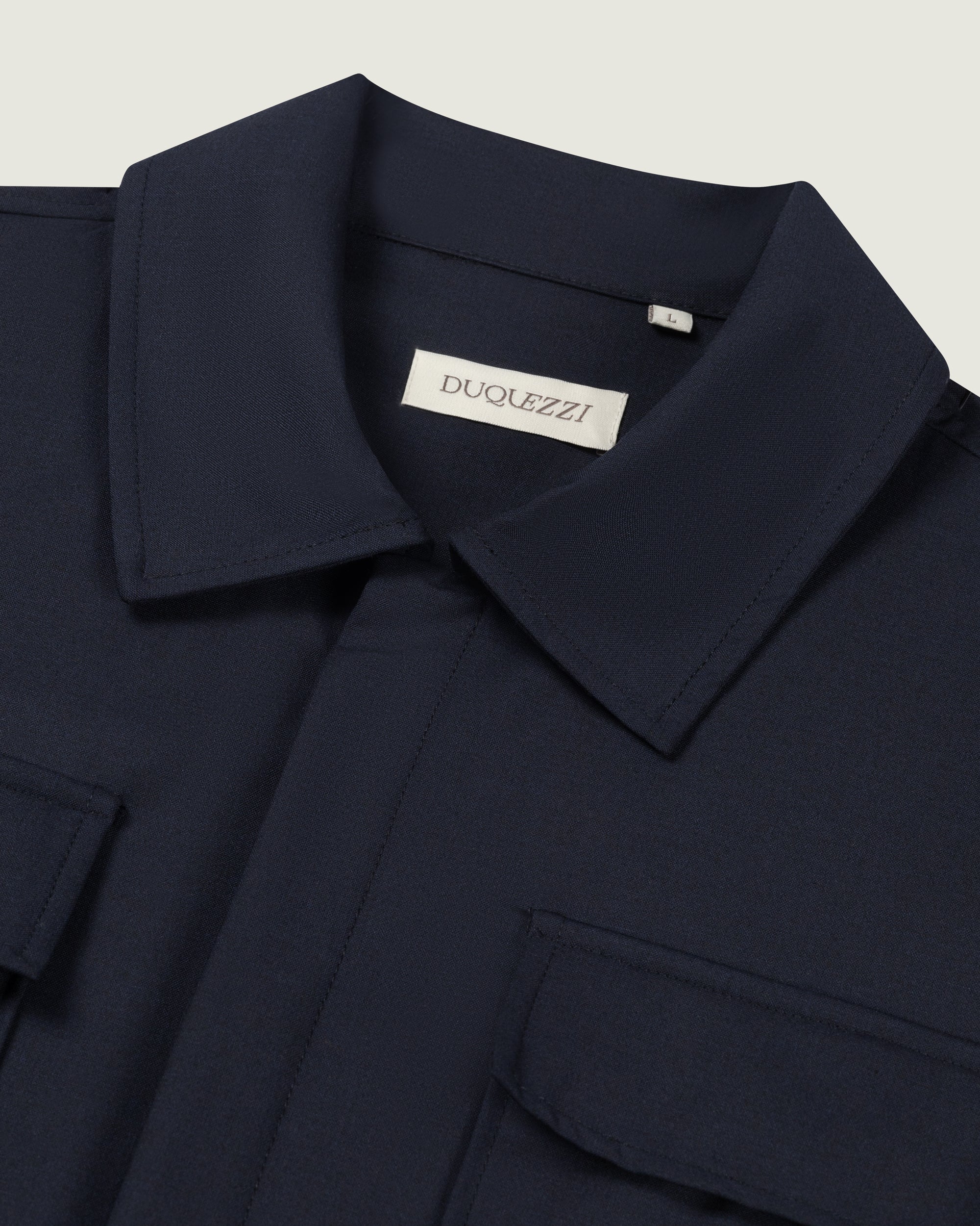 DUQUEZZI CESARE WOOL BLEND OVERSHIRT | Navy