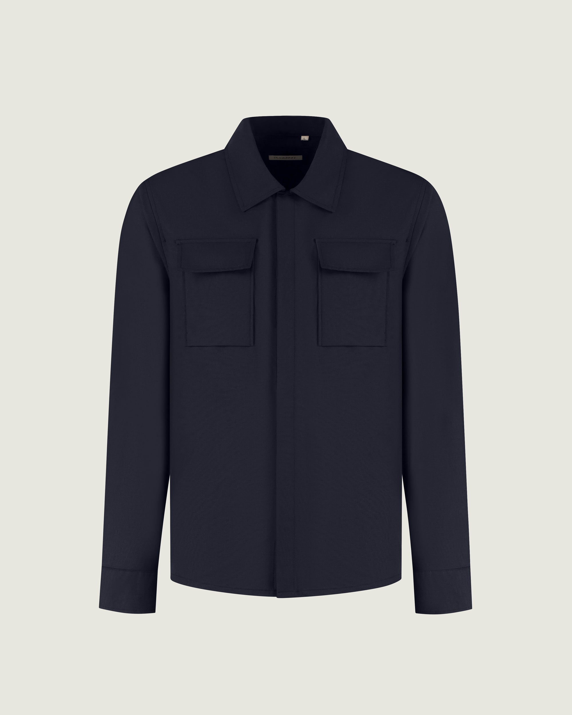 DUQUEZZI CESARE WOOL BLEND OVERSHIRT | Navy