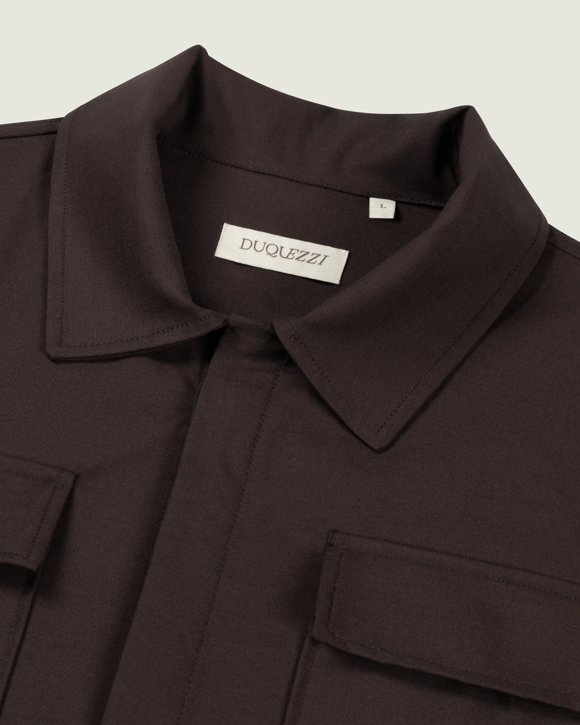 DUQUEZZI CESARE WOOL BLEND OVERSHIRT | Dark Brown