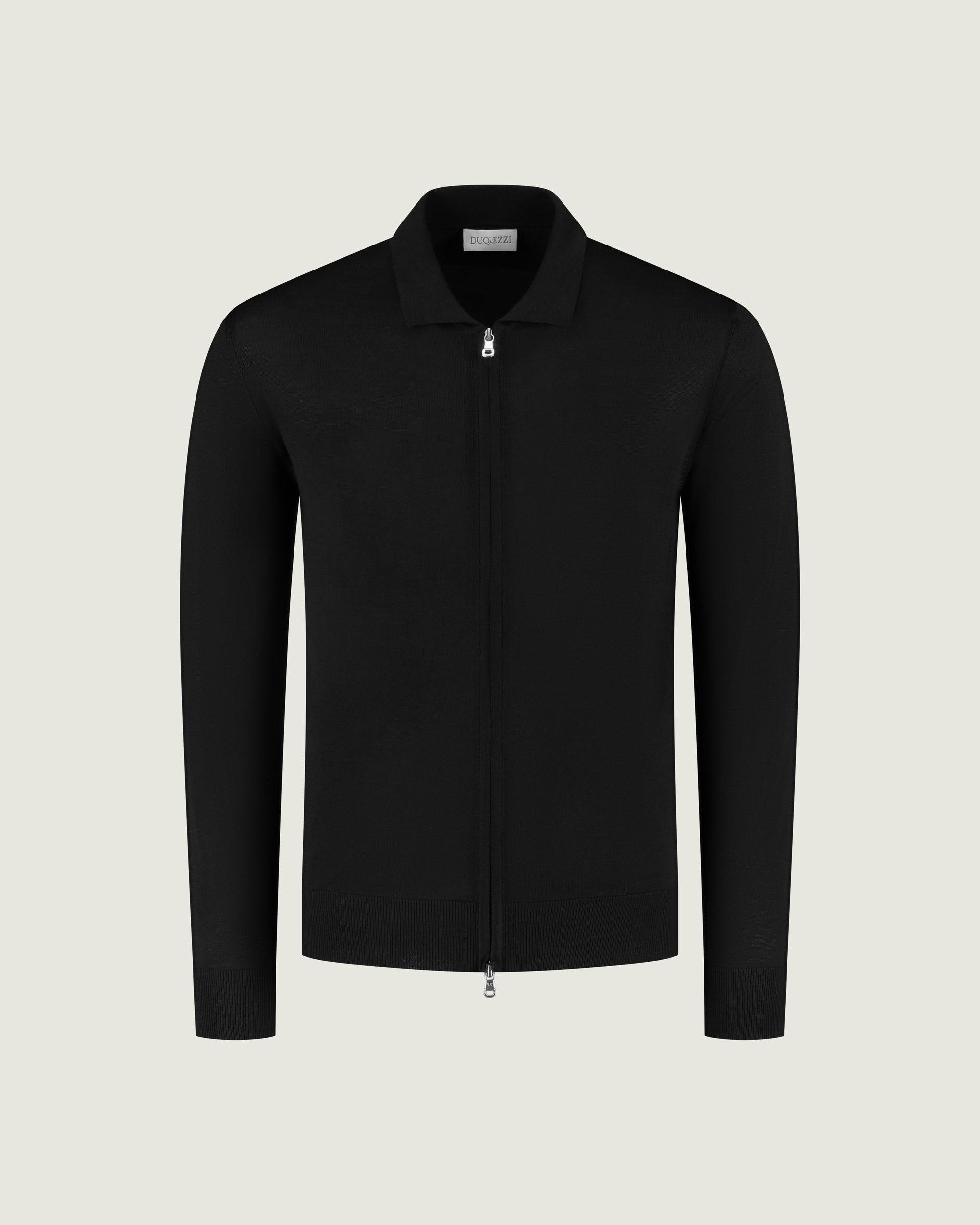 DUQUEZZI KNIT POLO CARDIGAN | Black