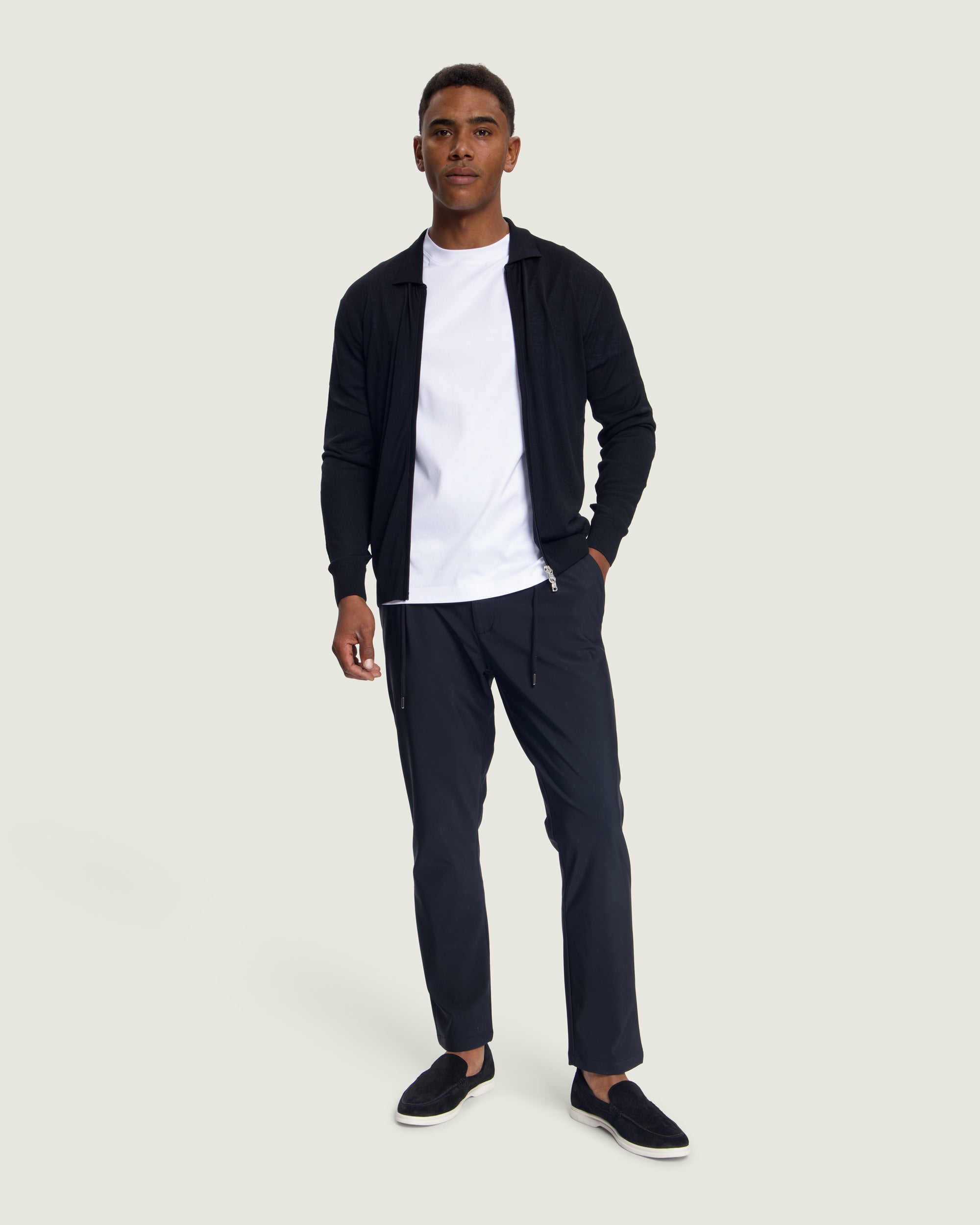 DUQUEZZI KNIT POLO CARDIGAN | Black
