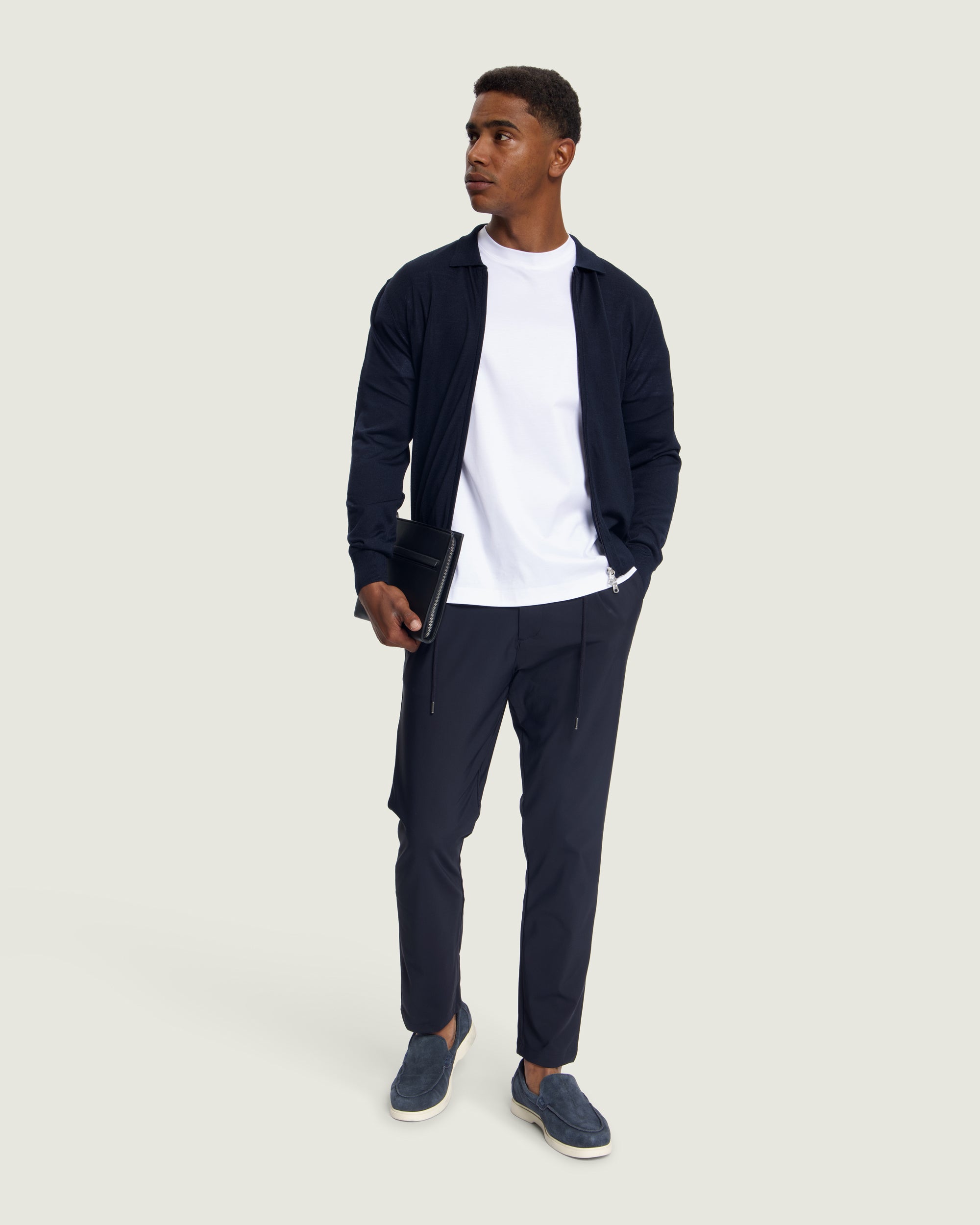 DUQUEZZI KNIT POLO CARDIGAN | Navy