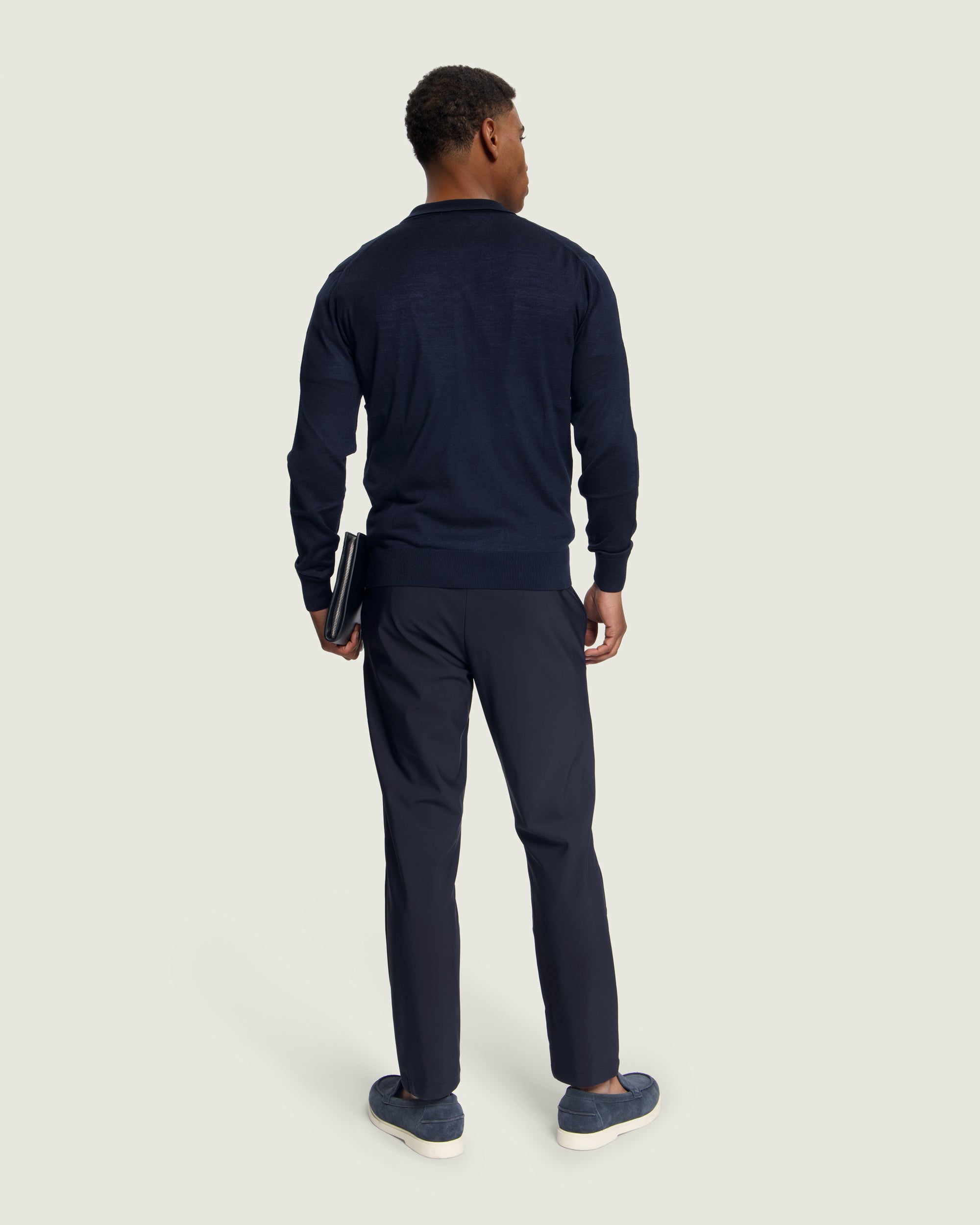 DUQUEZZI KNIT POLO CARDIGAN | Navy
