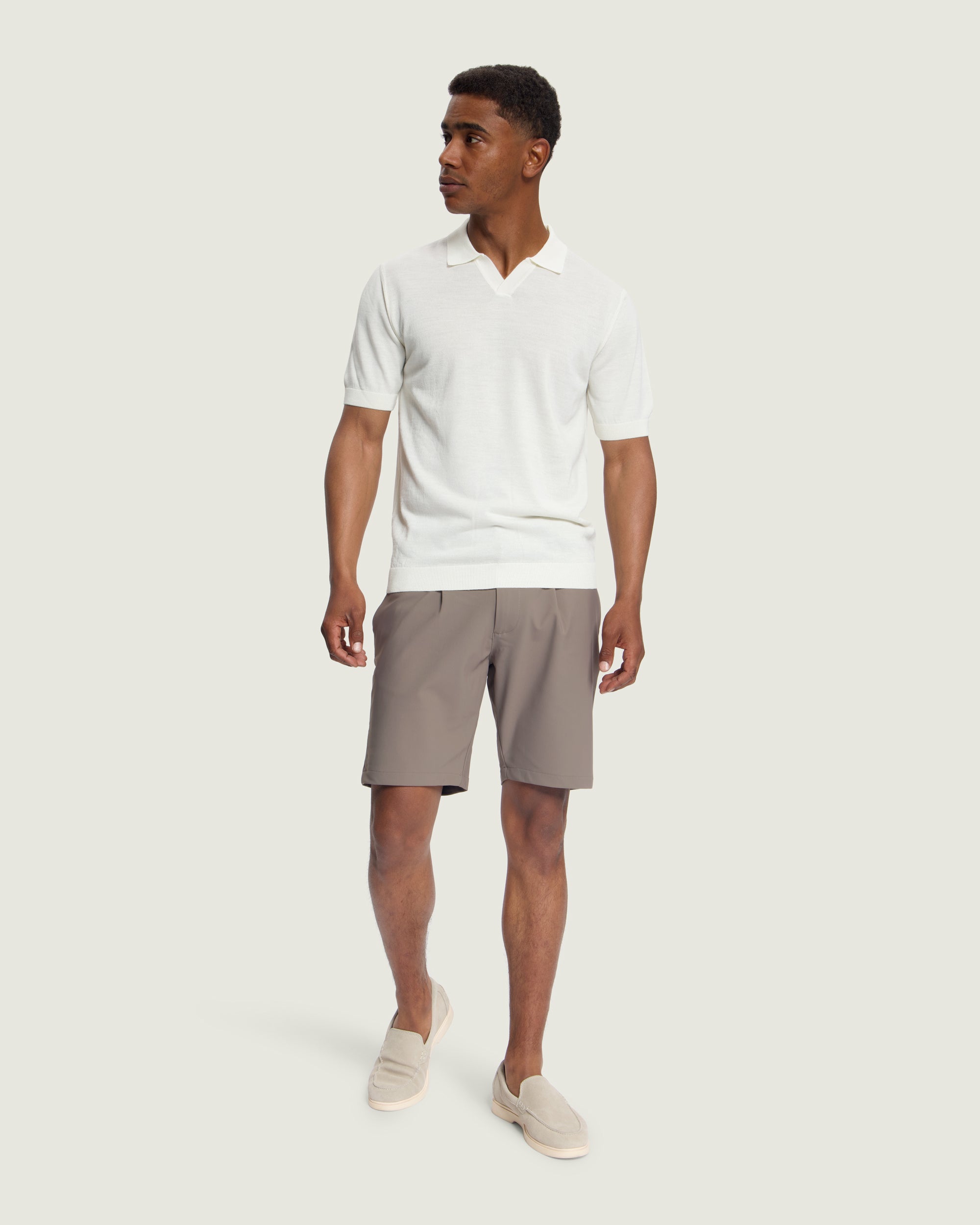 DUQUEZZI MERINO BUTTONLESS POLO | Off-White