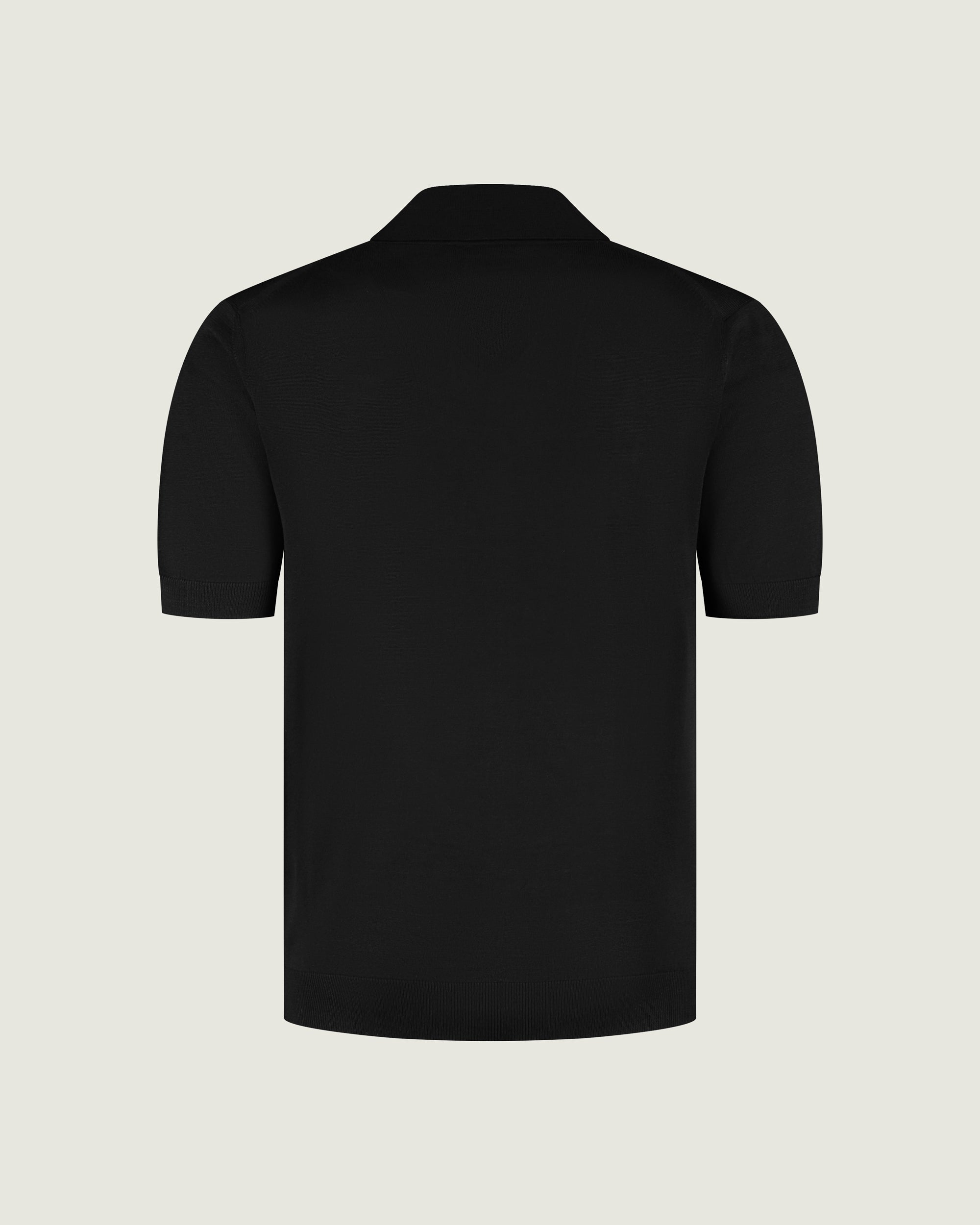 DUQUEZZI MERINO BUTTONLESS POLO | Black