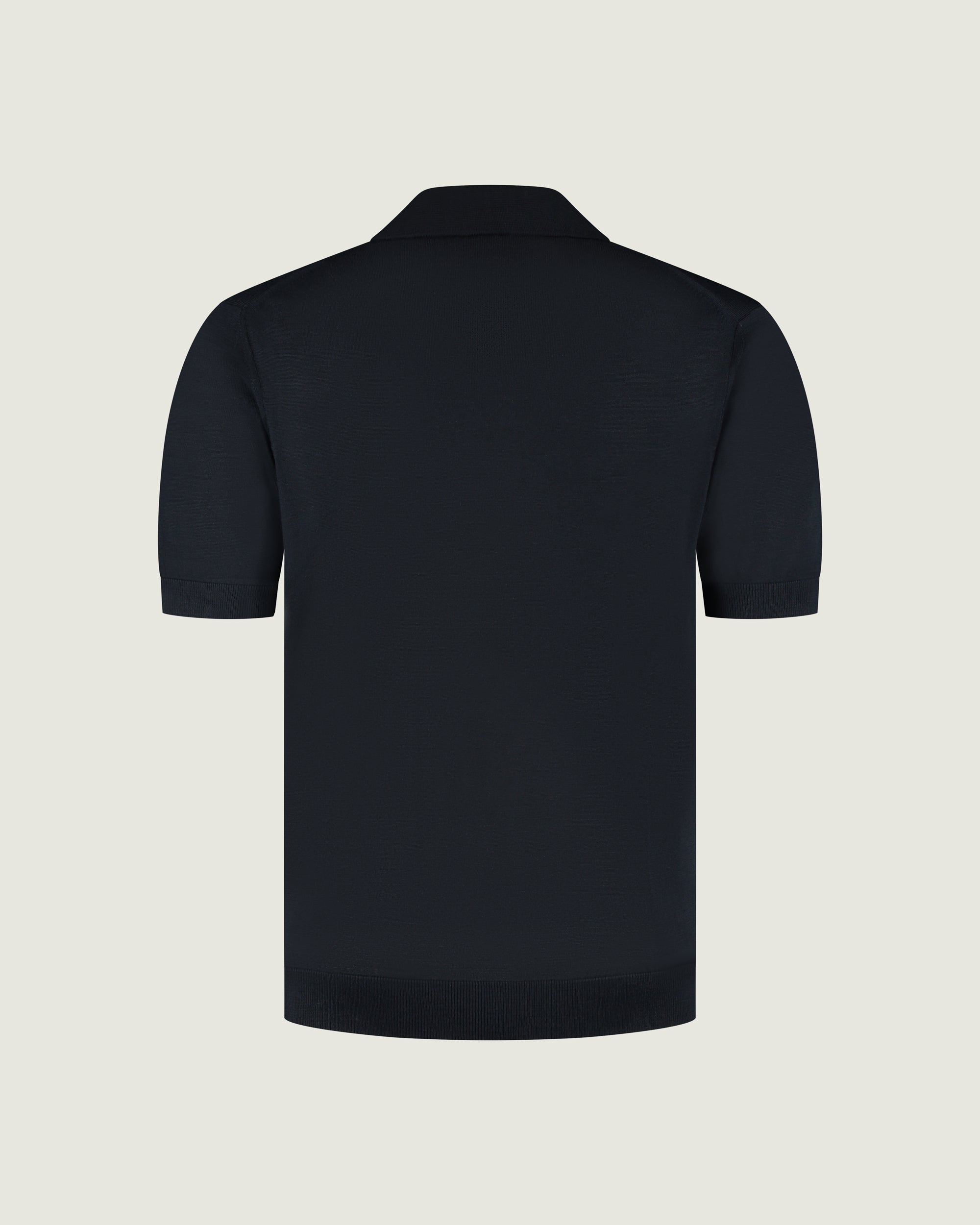 DUQUEZZI MERINO BUTTONLESS POLO | Navy