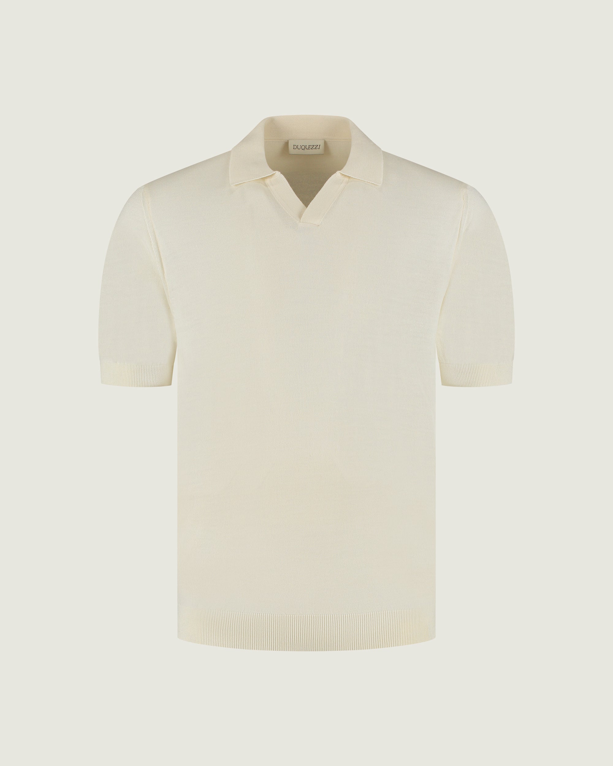DUQUEZZI MERINO BUTTONLESS POLO | Off-White