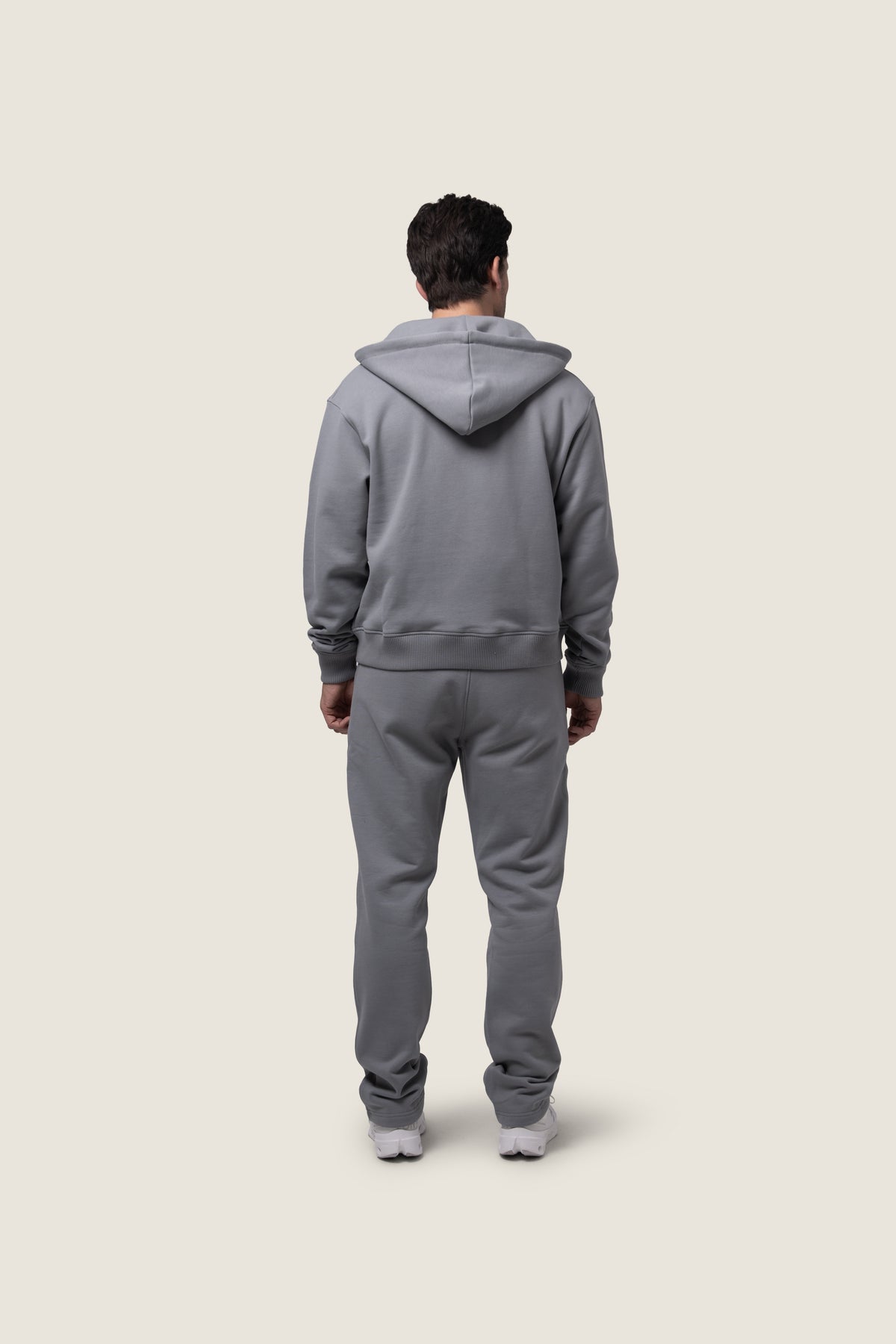 DUQUEZZI ELEGANT TAILORED ZIP HOODIE | Dark Grey