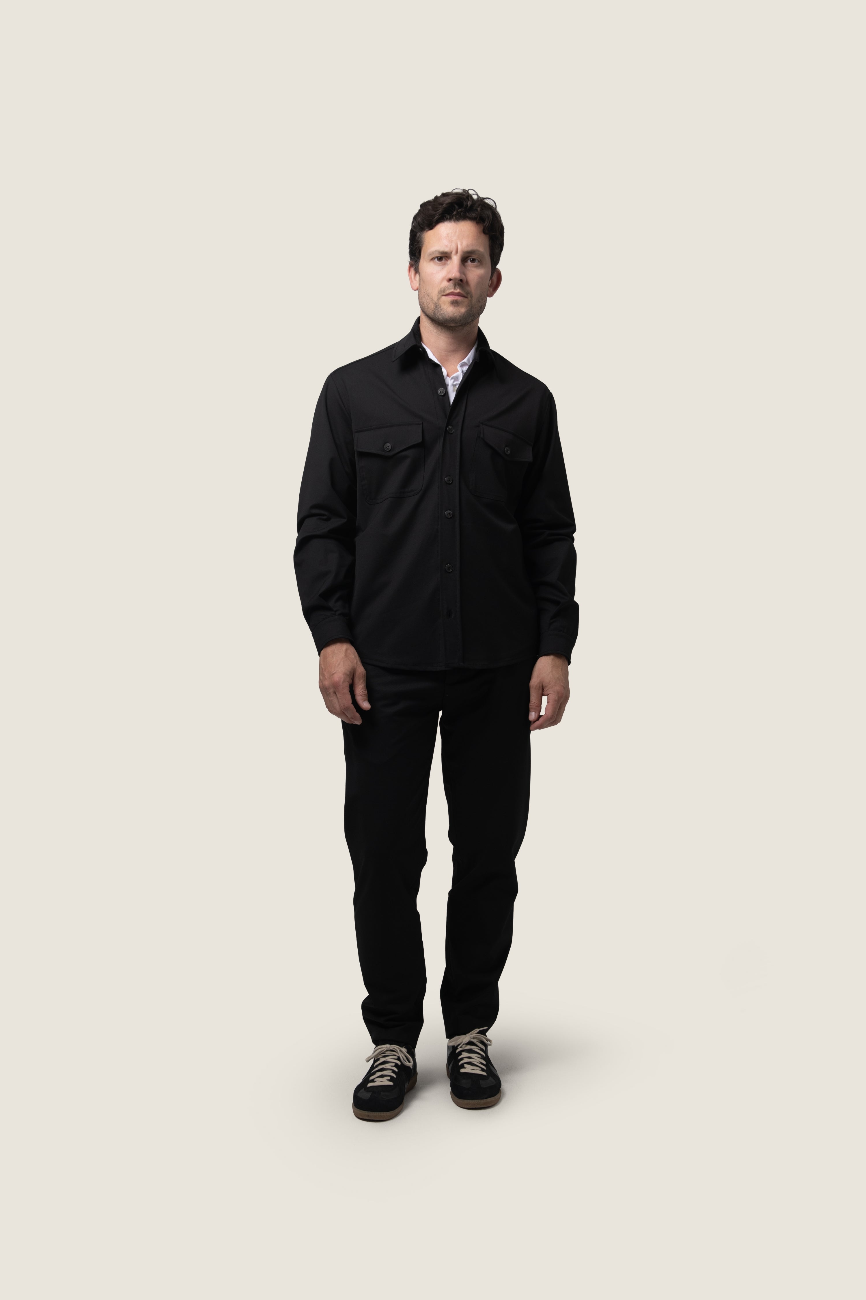 DUQUEZZI WOOL BLEND OVERSHIRT ARTURO | Black