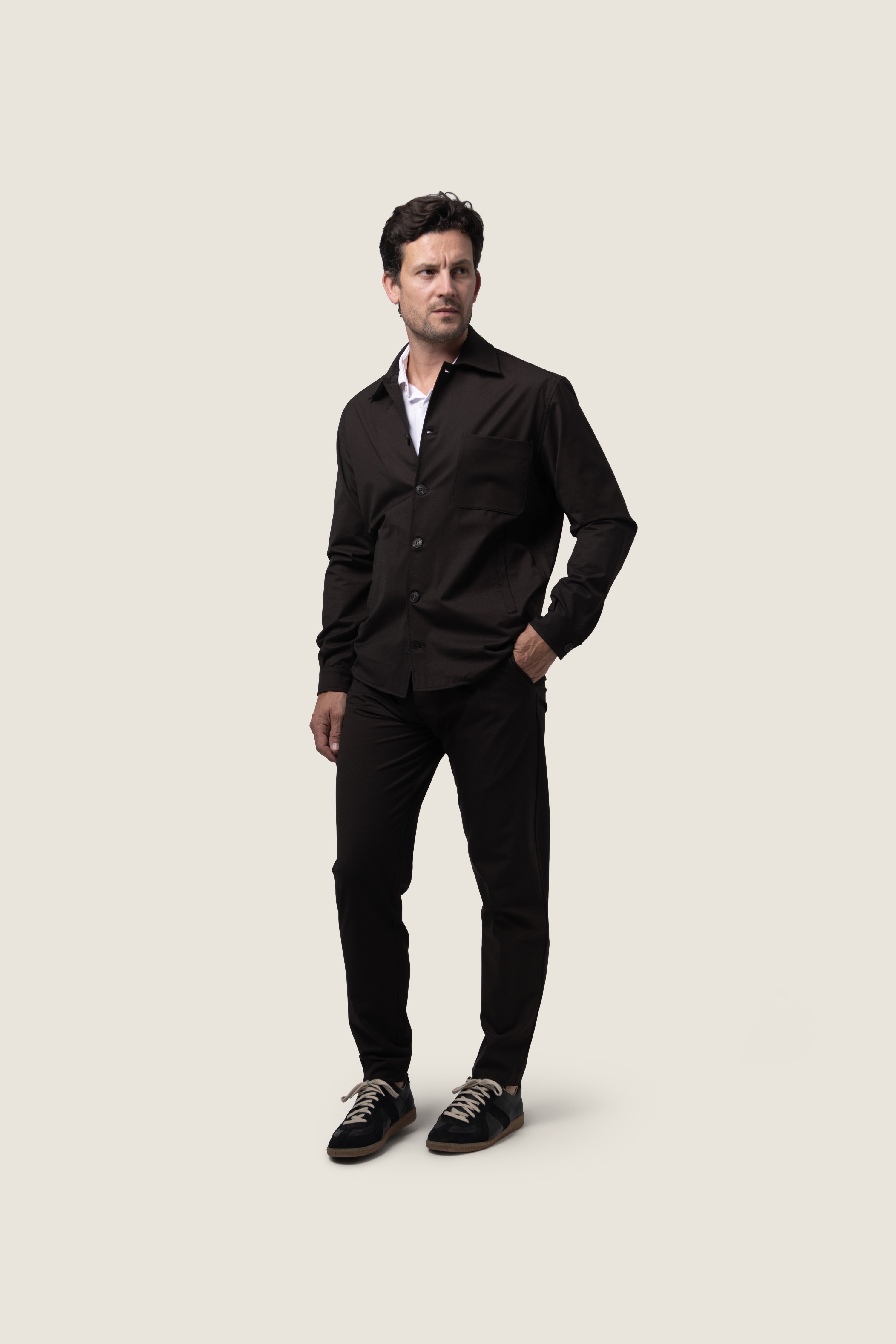DUQUEZZI WOOL BLEND OVERSHIRT | Dark Brown