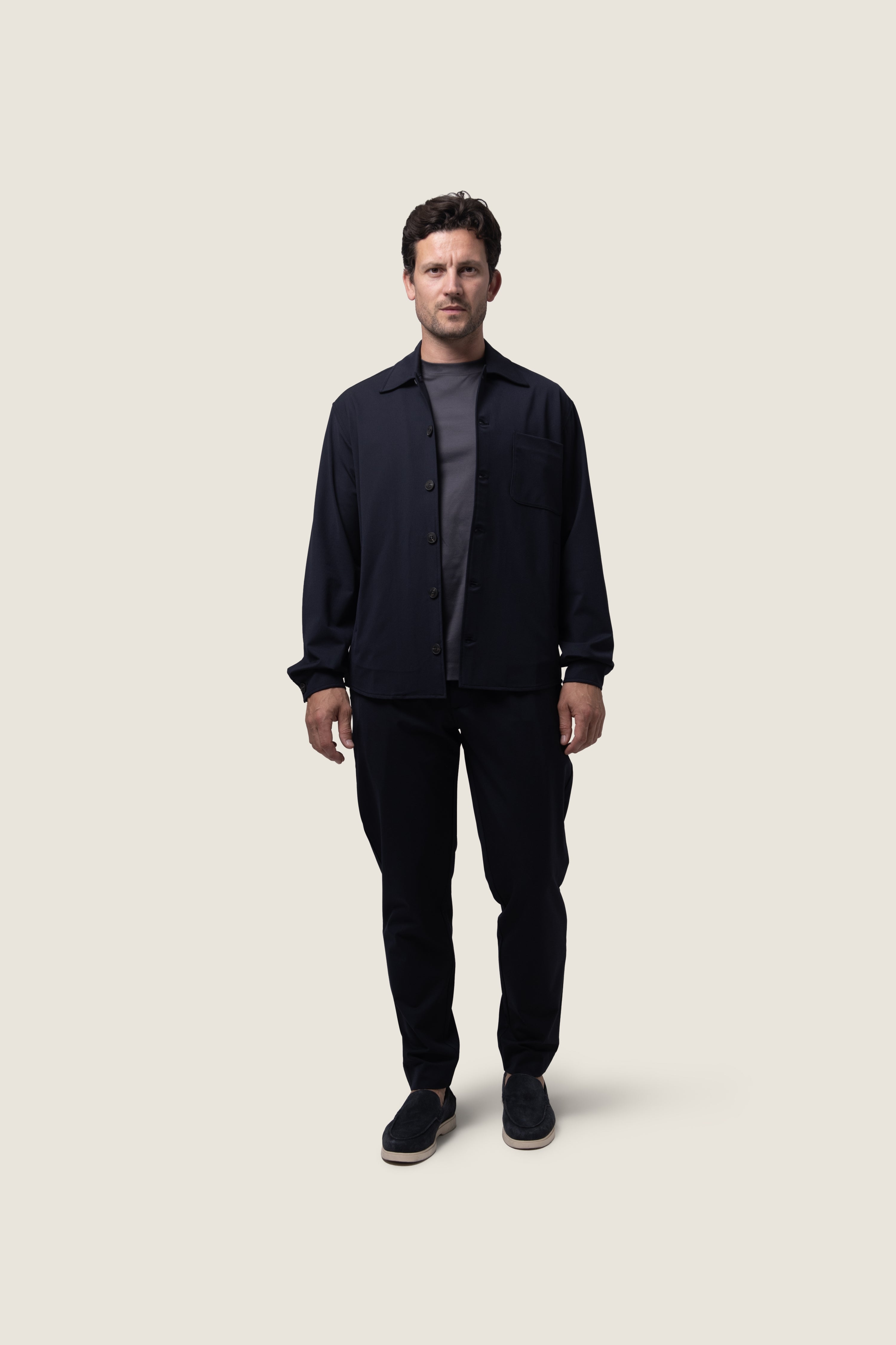 DUQUEZZI WOOL BLEND OVERSHIRT | Navy