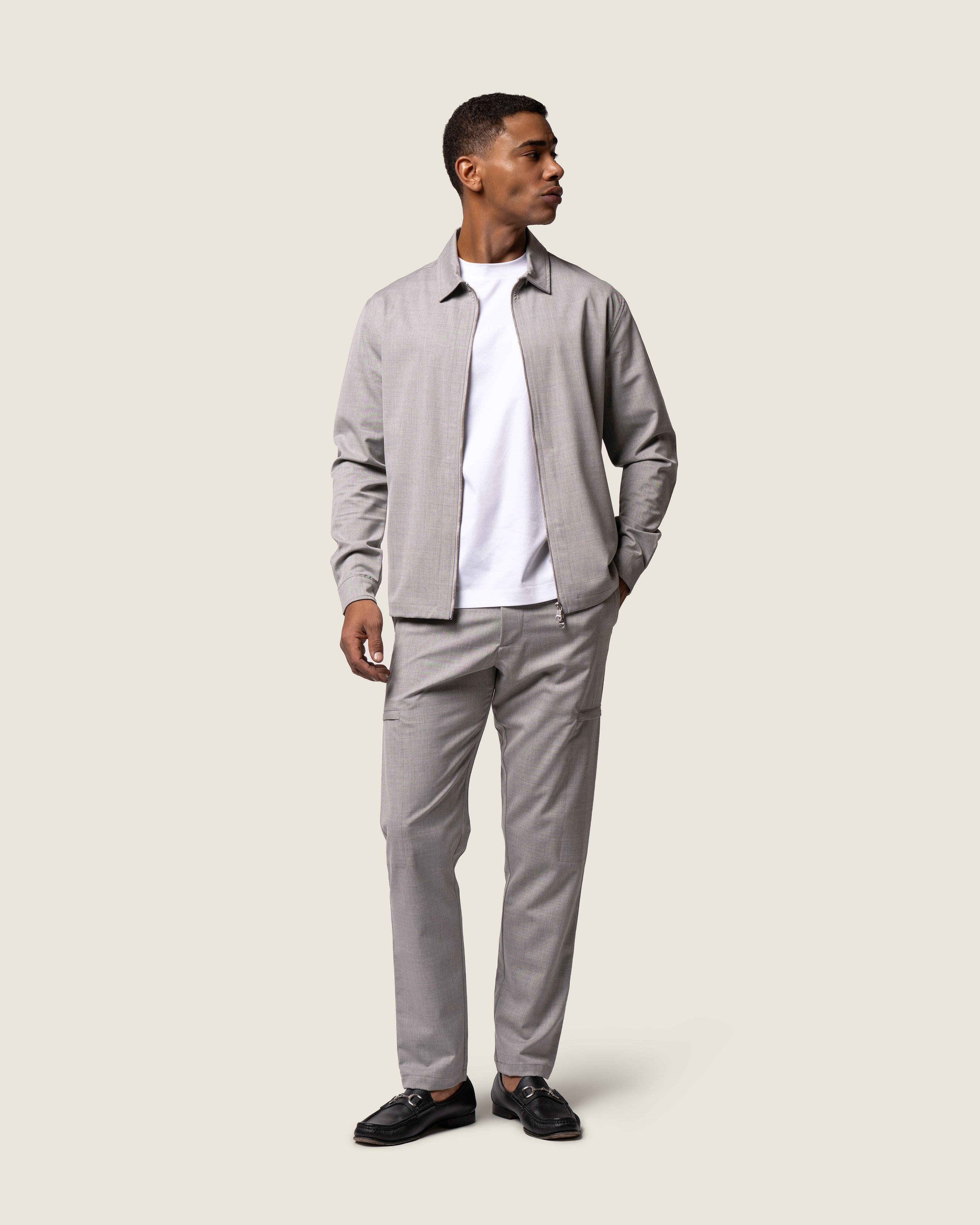 DUQUEZZI WOOL STRETCH JACKET | Grey Melange