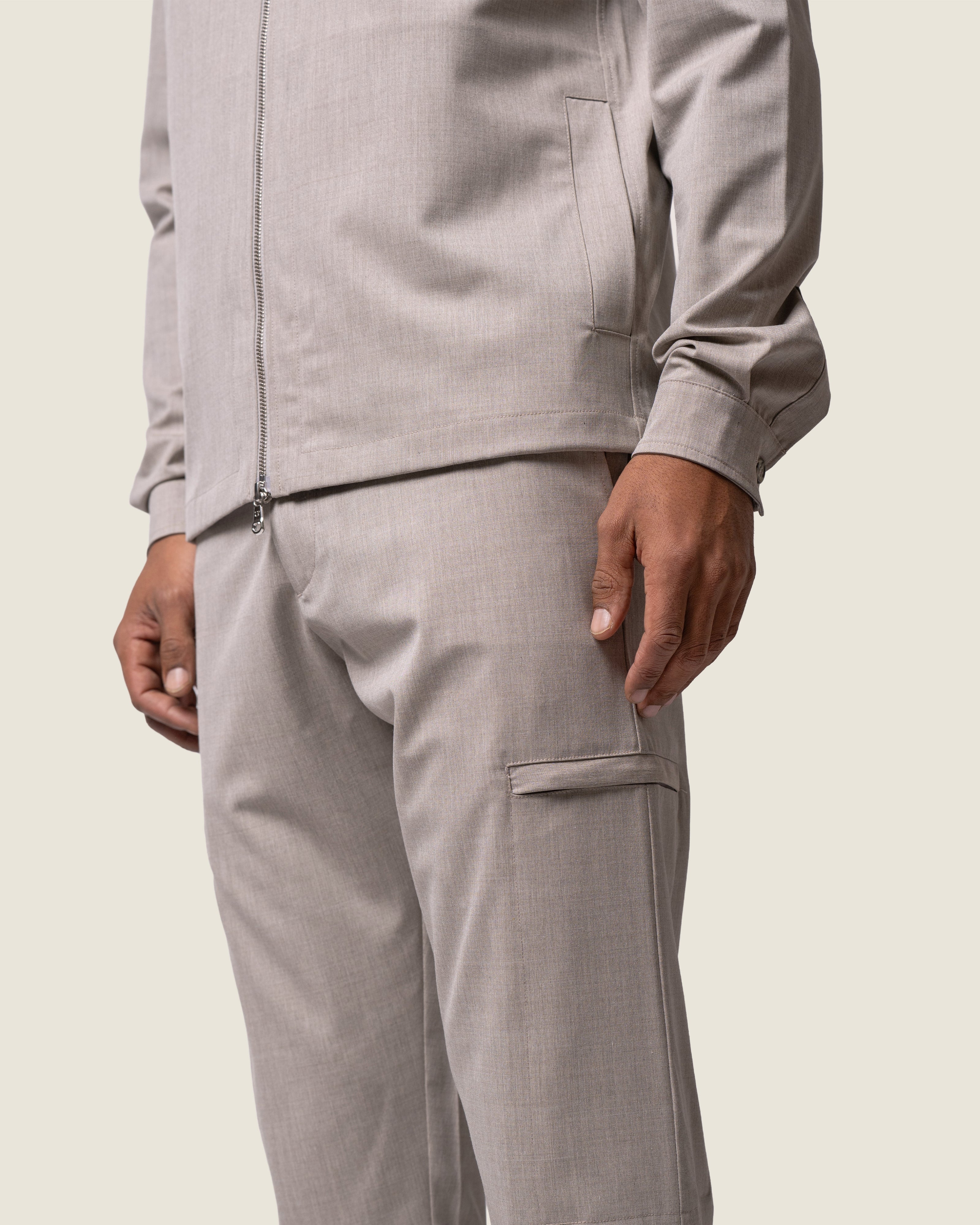DUQUEZZI WOOL STRETCH TROUSERS | Beige