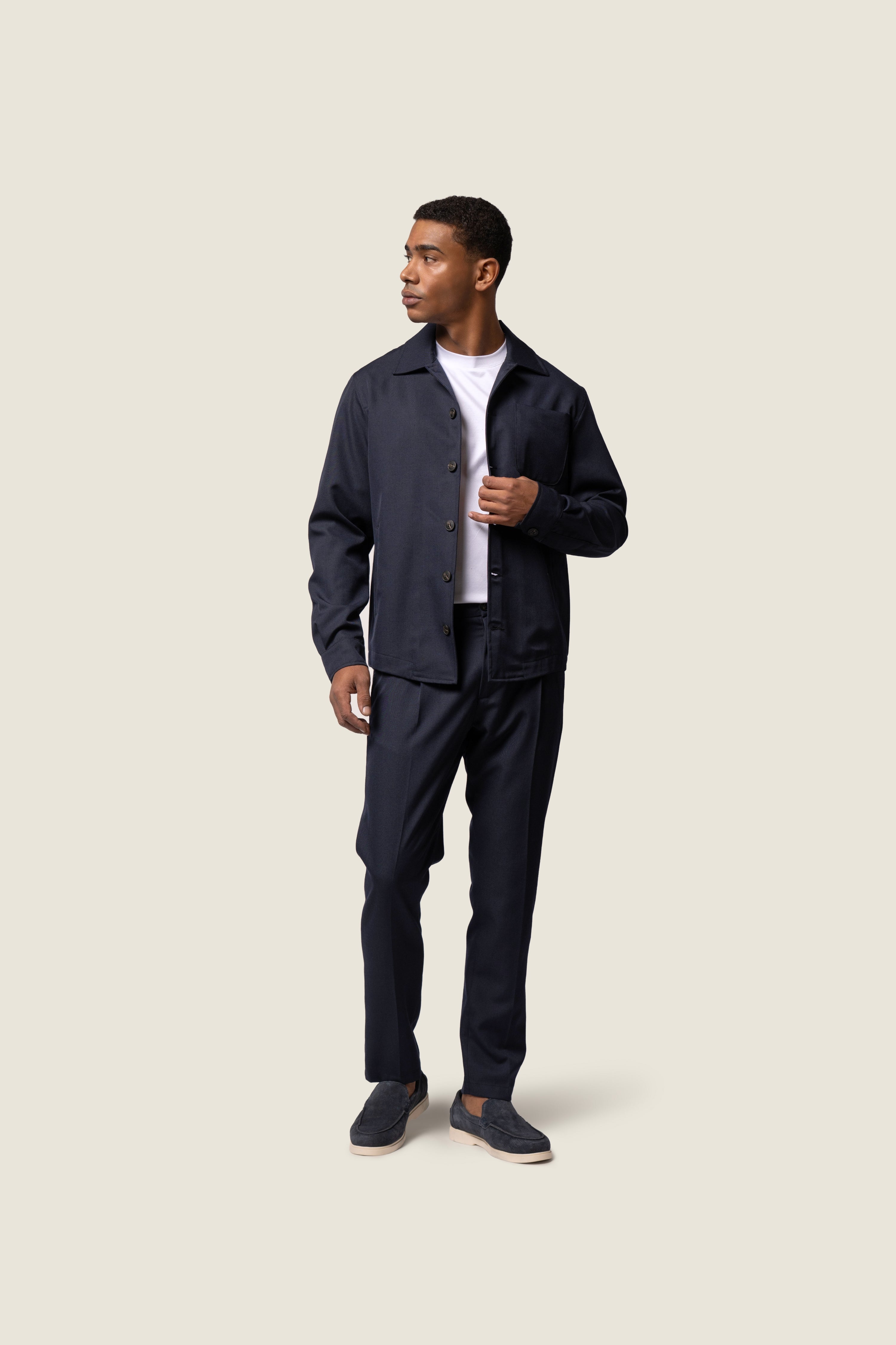 DUQUEZZI WOOL BLEND TROUSERS | Navy