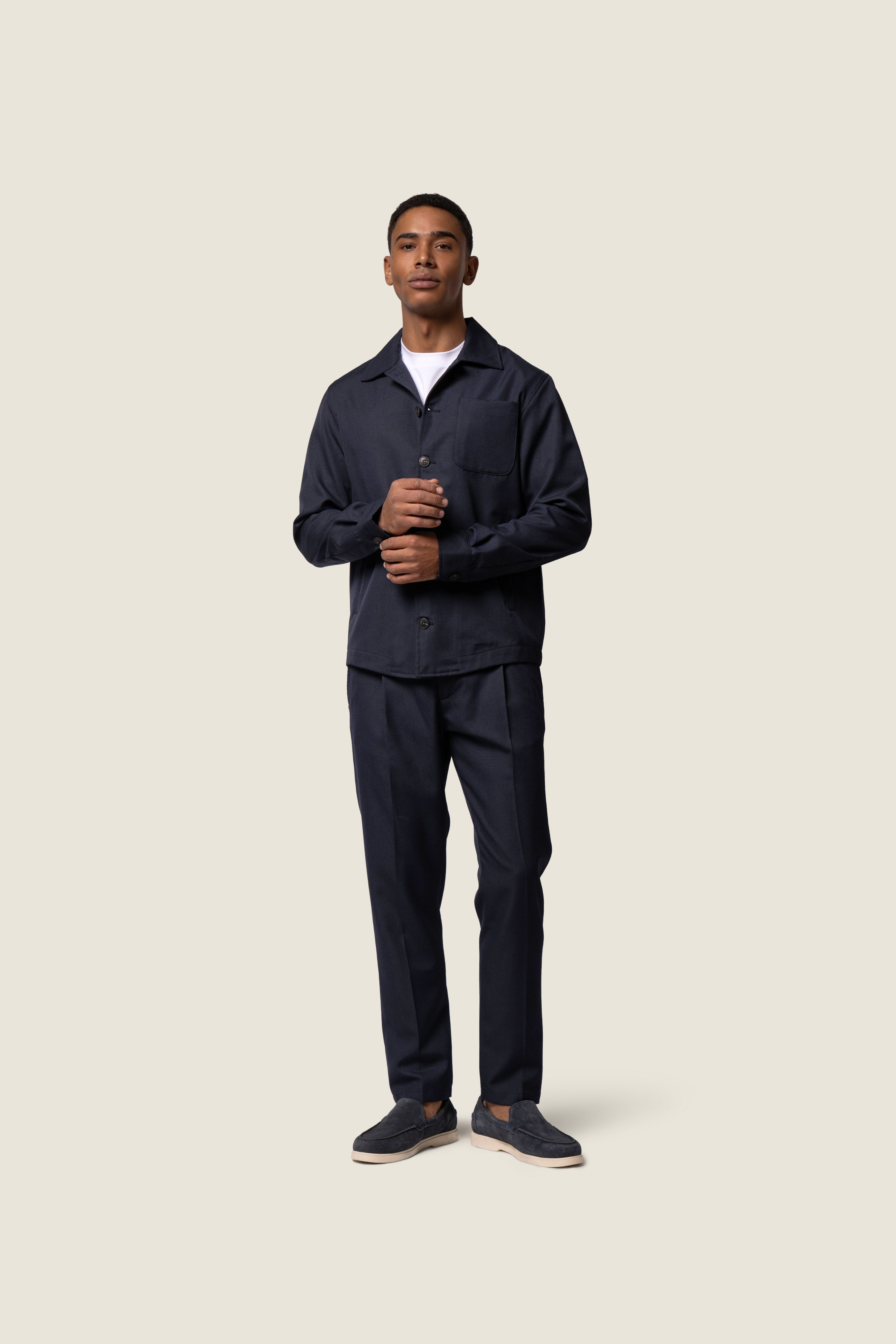 DUQUEZZI WOOL BLEND OVERSHIRT | Navy