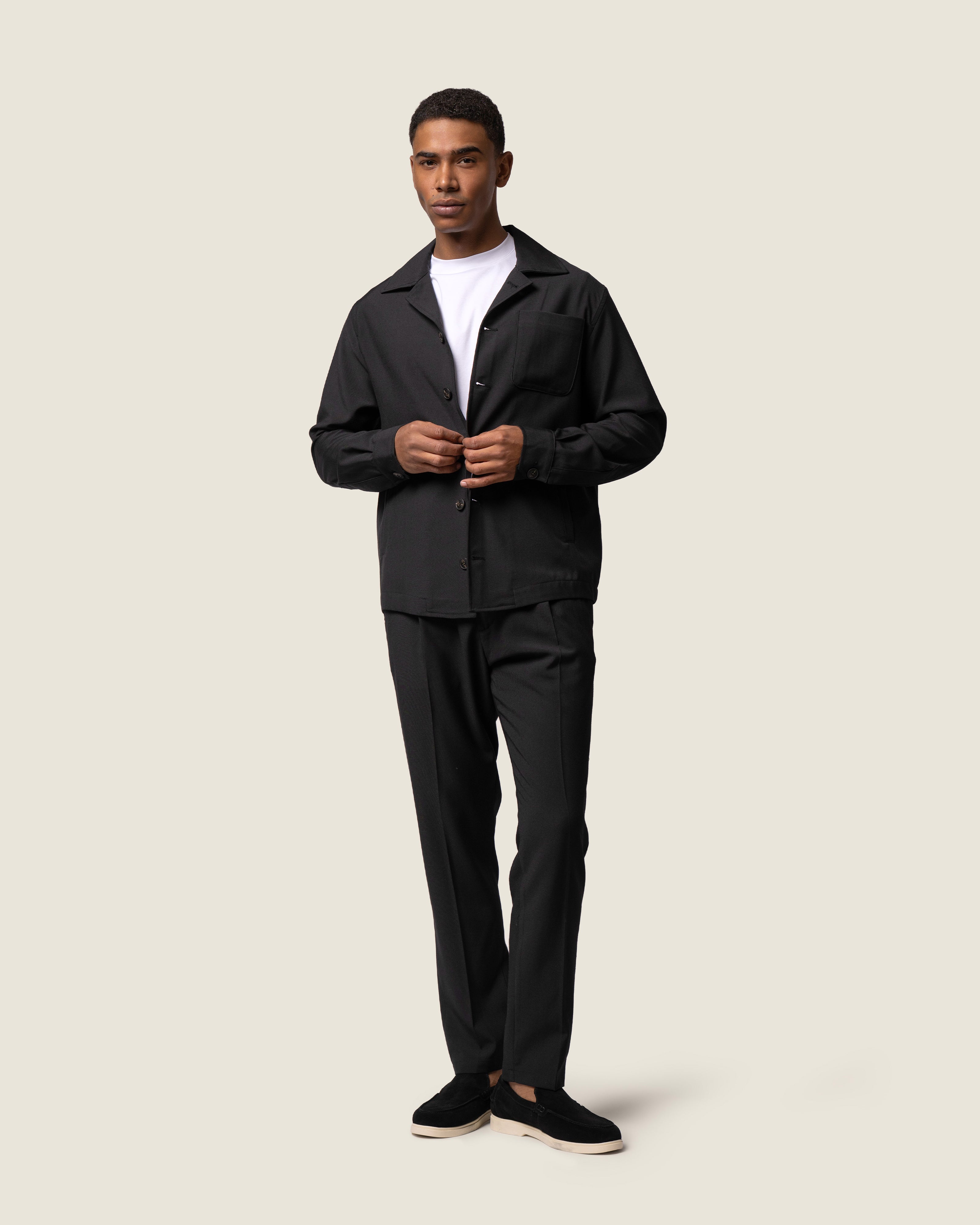 DUQUEZZI WOOL BLEND OVERSHIRT | Black
