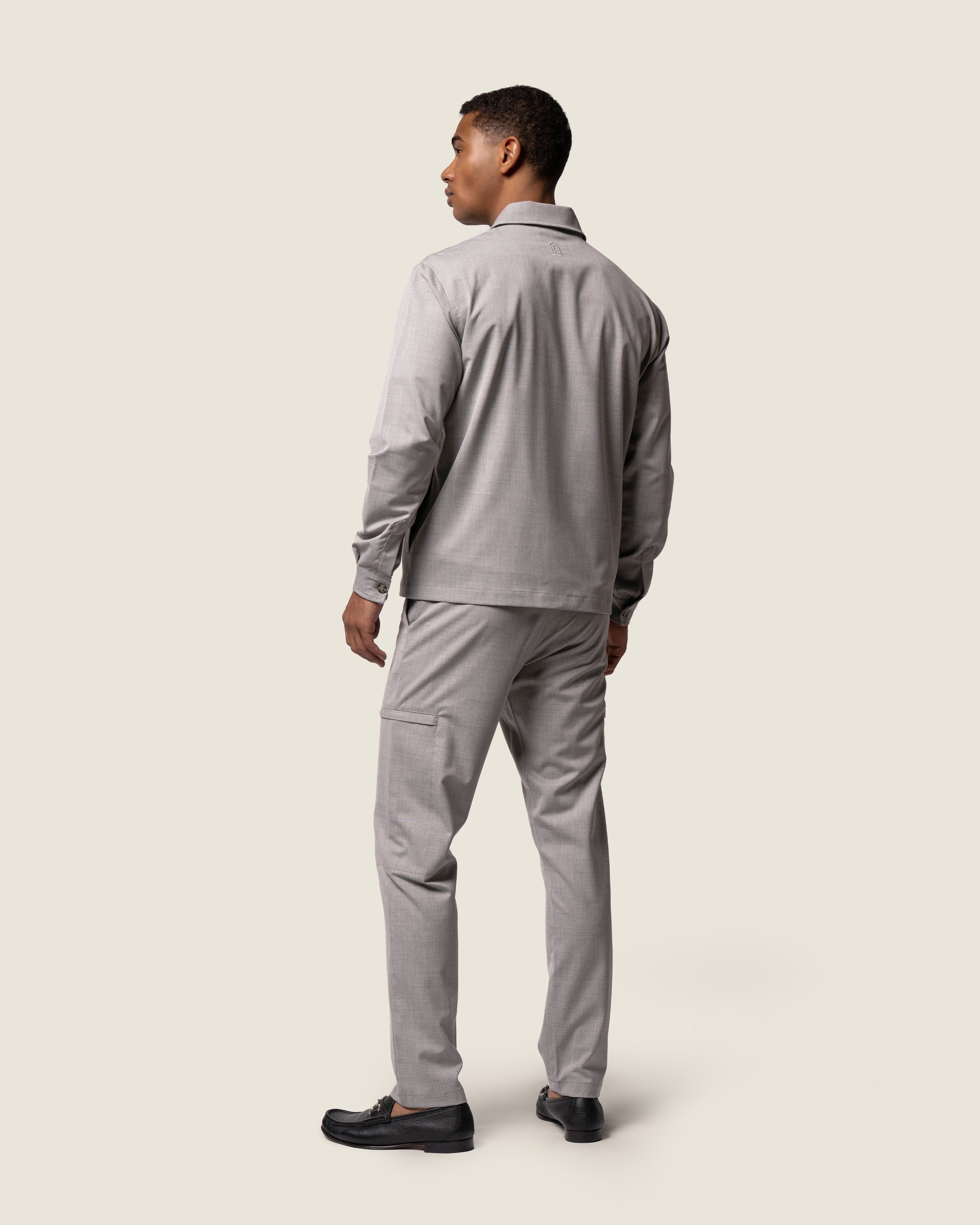 DUQUEZZI WOOL STRETCH JACKET | Grey Melange