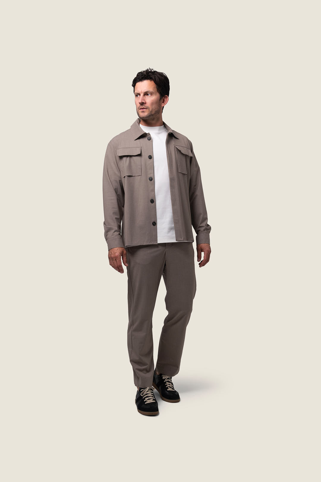 DUQUEZZI CESARE WOOL BLEND OVERSHIRT | Caramel Syrup