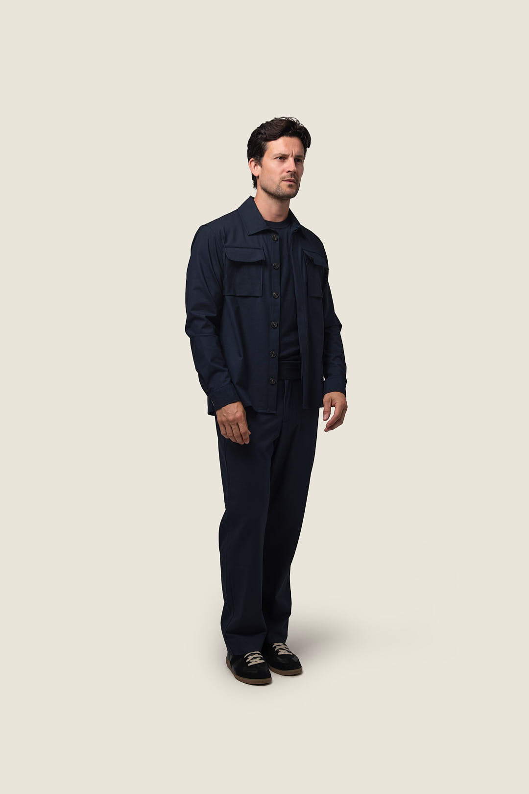DUQUEZZI CESARE WOOL BLEND OVERSHIRT | Navy