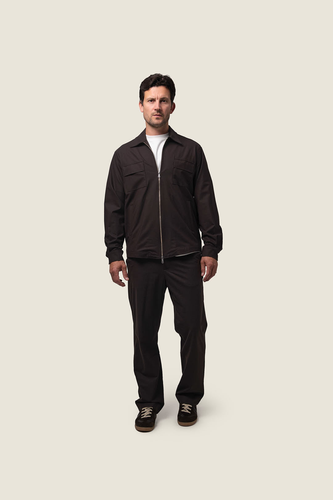 DUQUEZZI WOOL STRETCH JACKET CASELLA | Dark Brown
